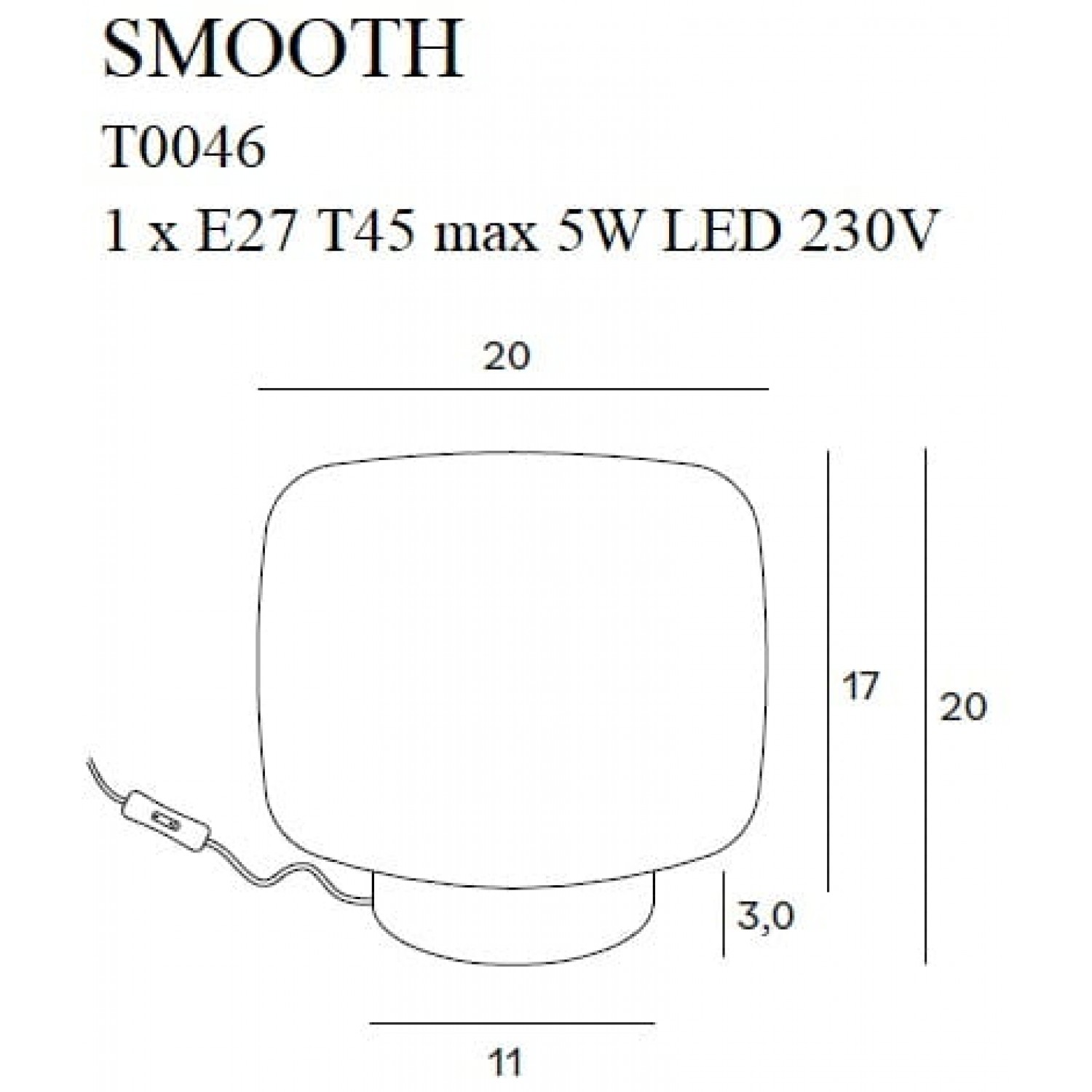 Настільна лампа MaxLight SMOOTH T0046