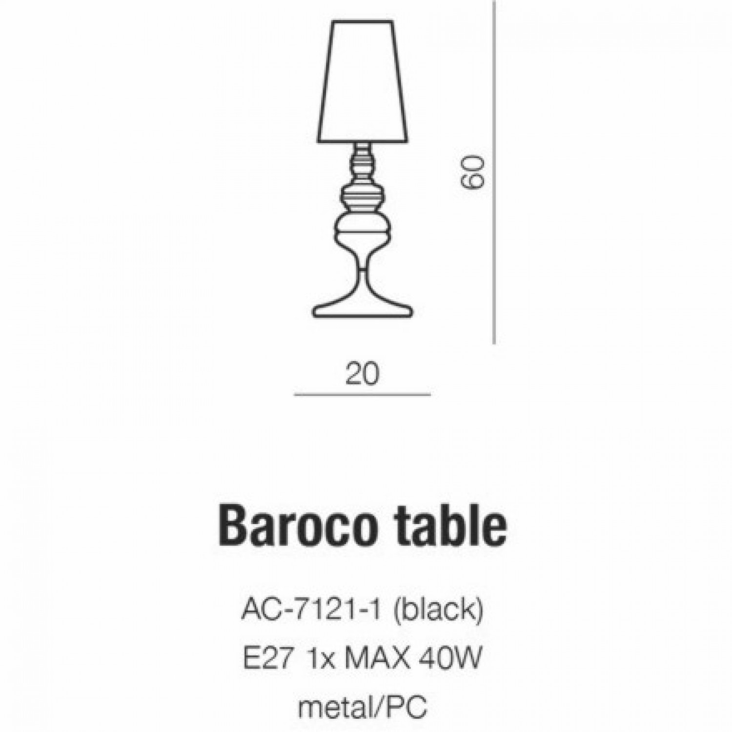 Настільна лампа AZzardo BAROCO TABLE AZ2162