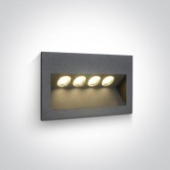 Ночная подсветка ONE Light Outdoor Wall Recessed Die Cast 68048/AN/W