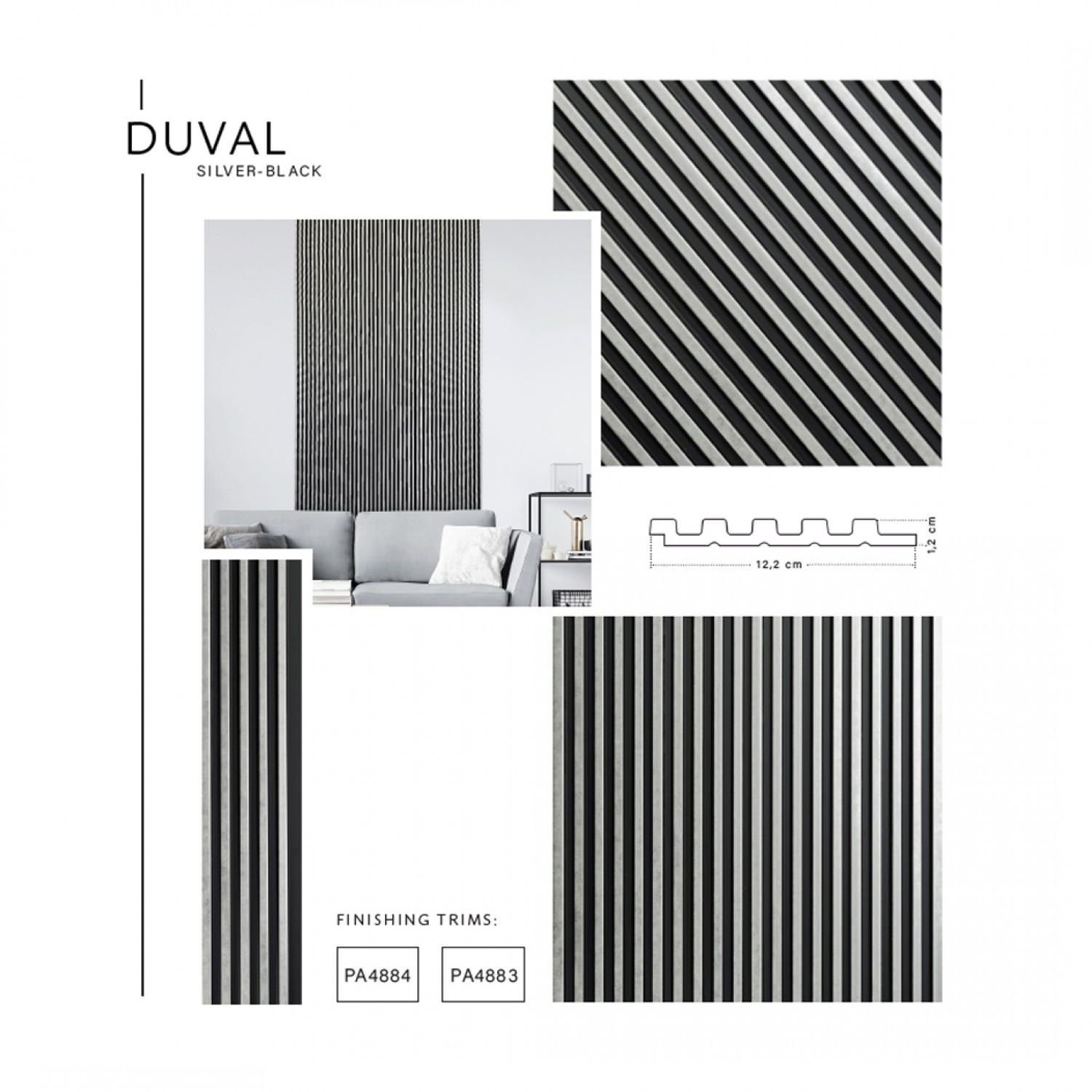 Центральная панель PANELIO DUVAL SILVER / black PA4871