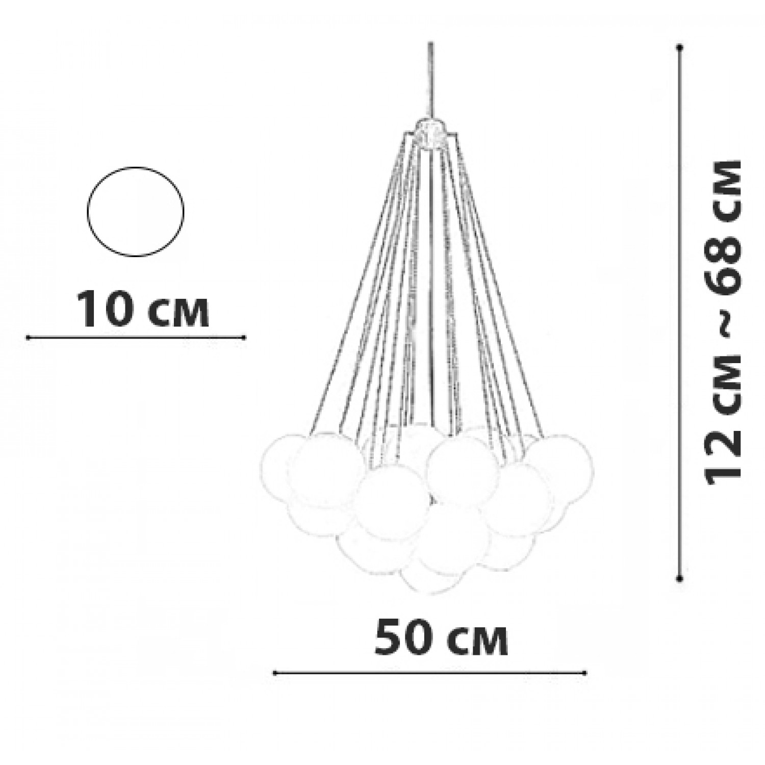 Підвісна люстра Friendlylight Bulb Black FL5131