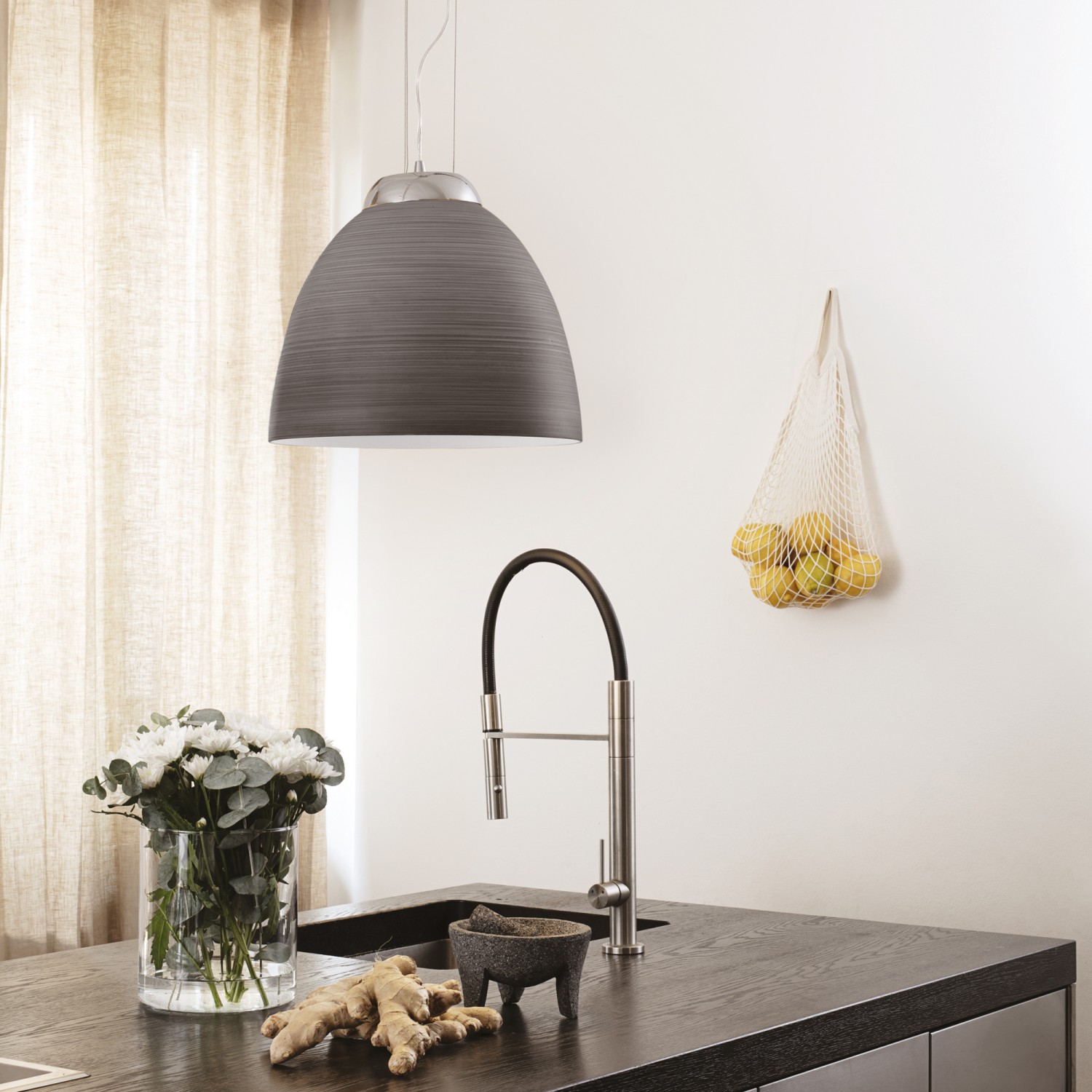 Подвесной светильник Ideal Lux TOLOMEO SP1 D40 GRIGIO 001821