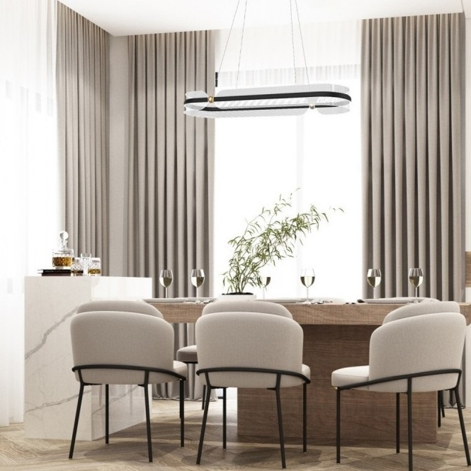 Подвесной светильник Italux Sopla PND-63728-56W-3K-BK-GD