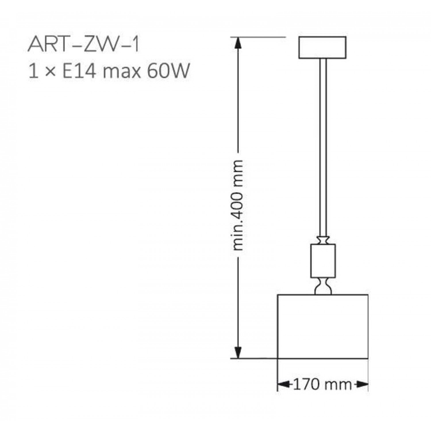 Підвісний світильник Kutek ARTU ART-ZW-1(ZM)