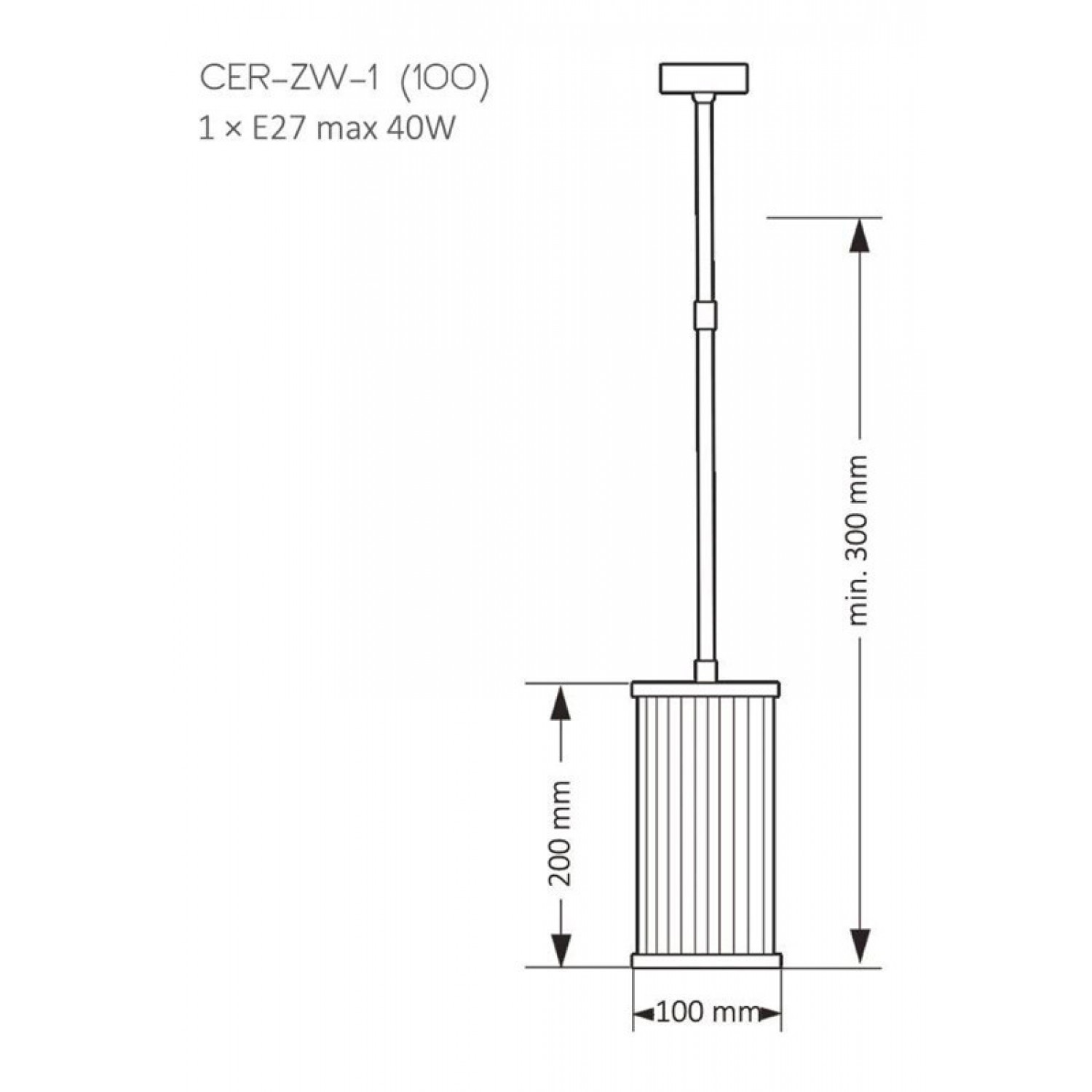 Подвесной светильник Kutek CERO CER-ZW-1(T)100