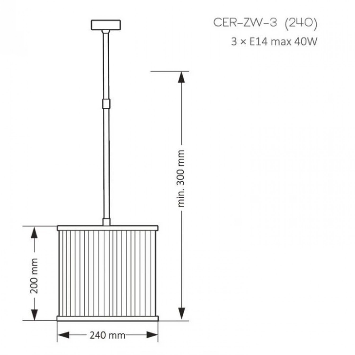 Подвесной светильник Kutek CERO CER-ZW-1(B)