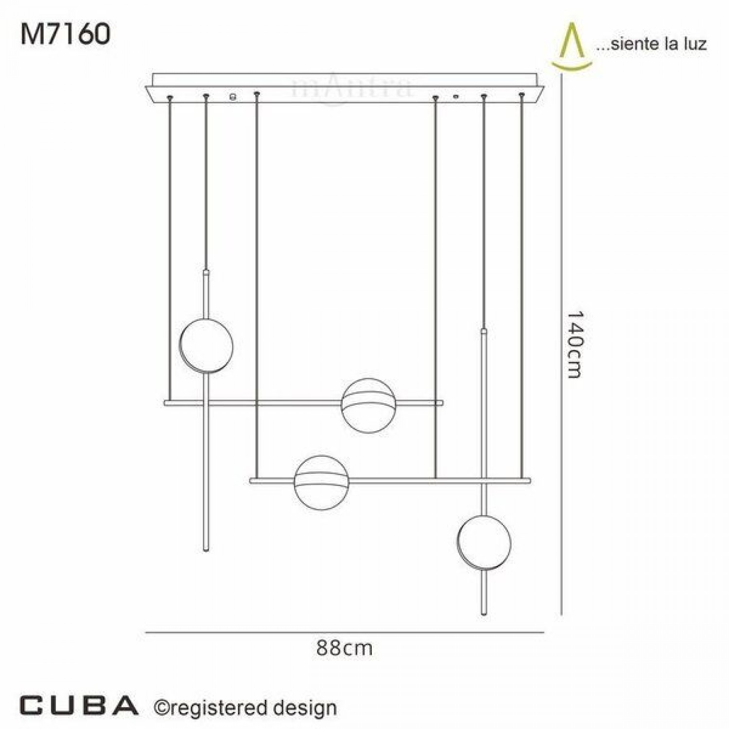 Подвесной светильник Mantra CUBA  7160