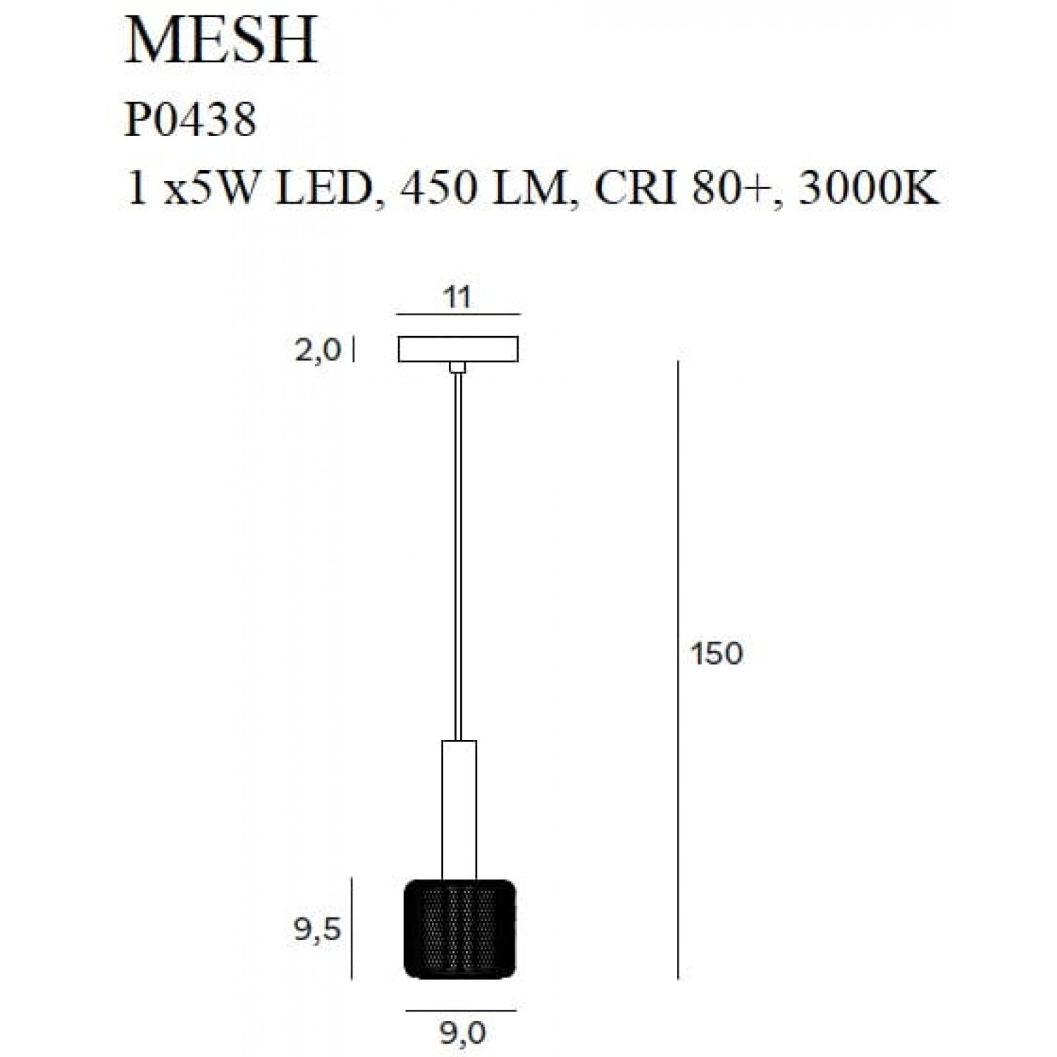 Підвісний світильник MaxLight MESH P0438