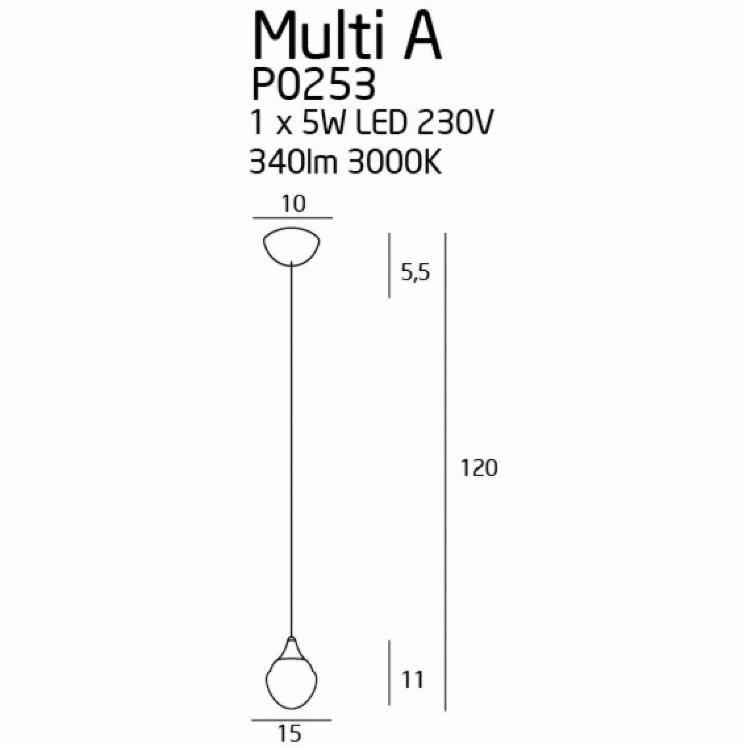 Подвесной светильник MaxLight MULTI P0253