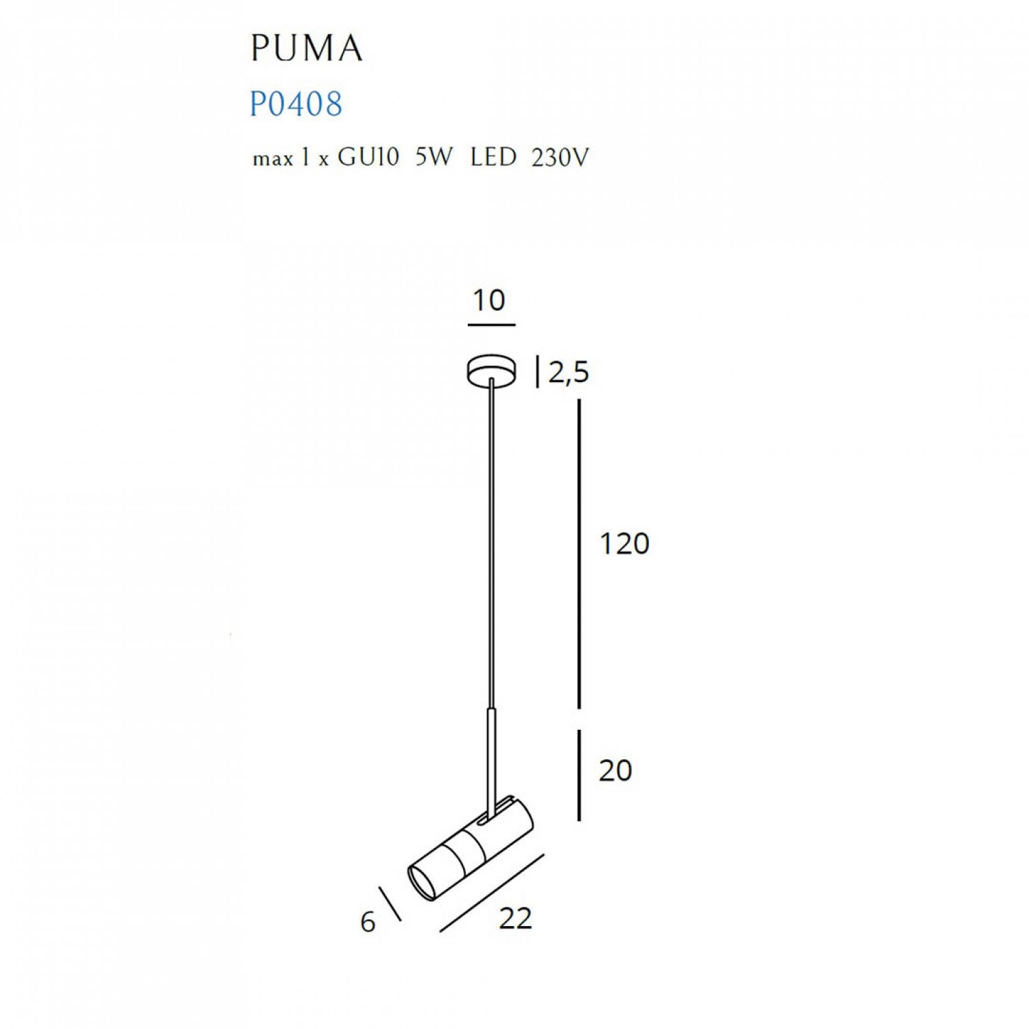 Подвесной светильник MaxLight PUMA P0408