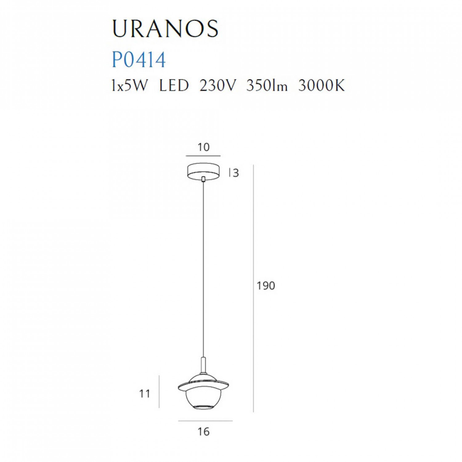 Подвесной светильник MaxLight URANOS P0414
