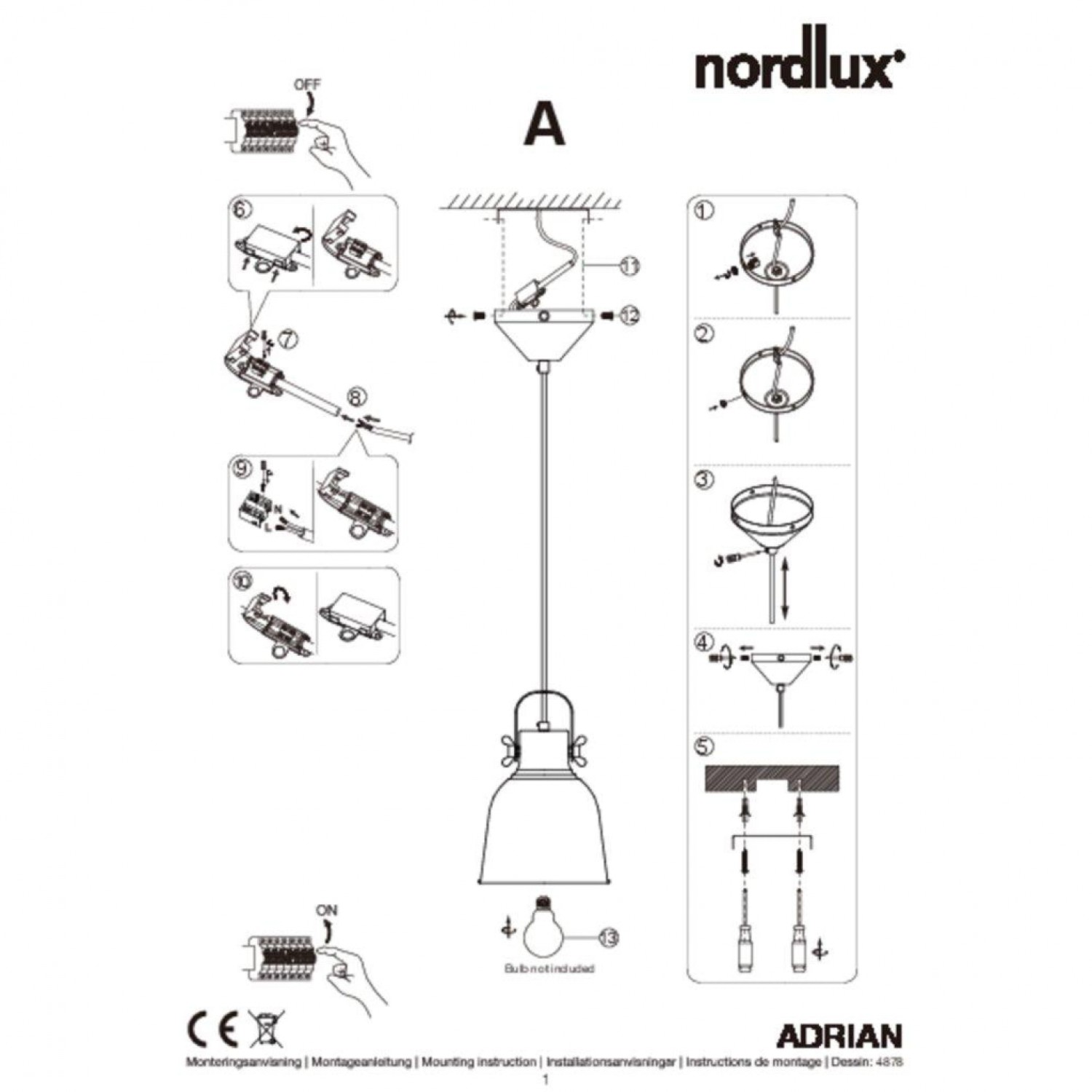 Підвісний світильник Nordlux Adrian 16 48783003