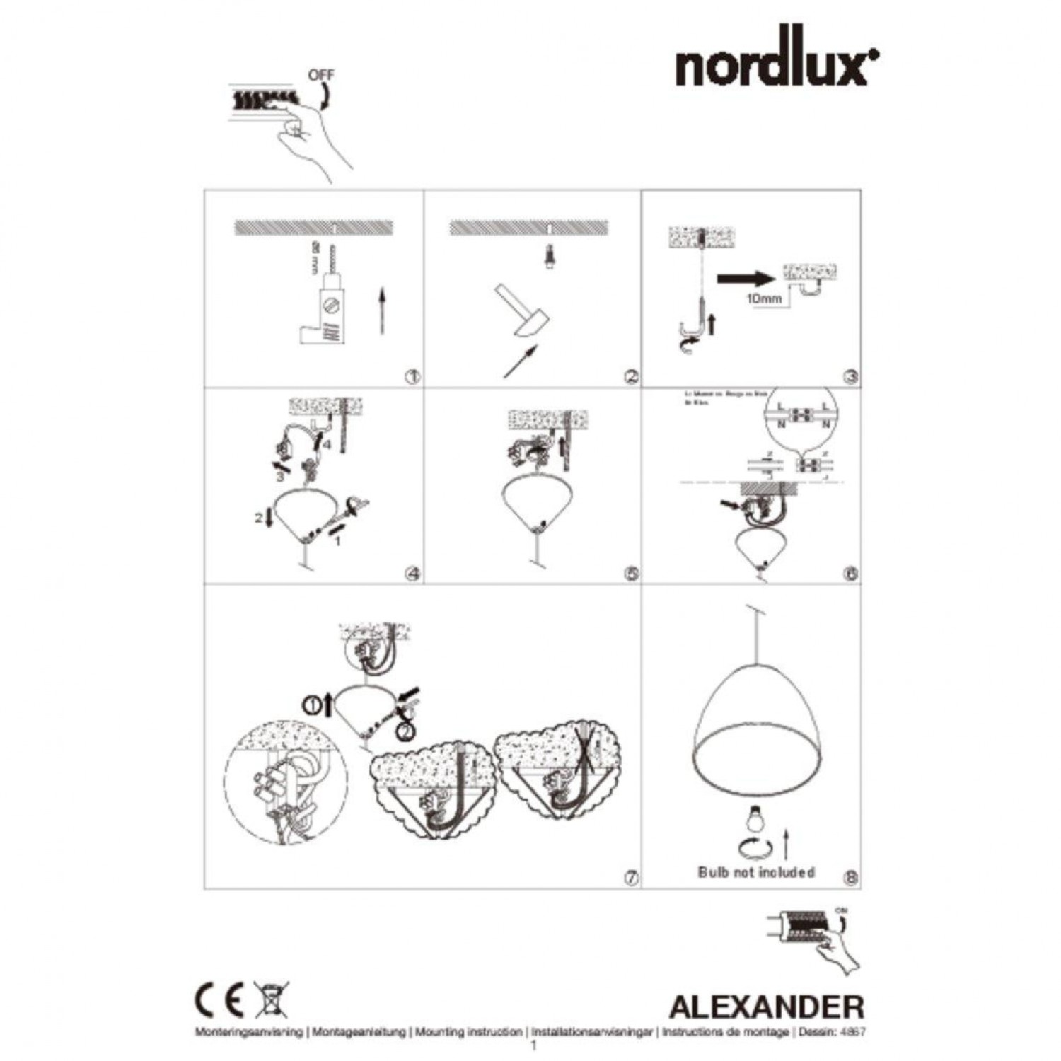 Підвісний світильник Nordlux Alexander 48673001