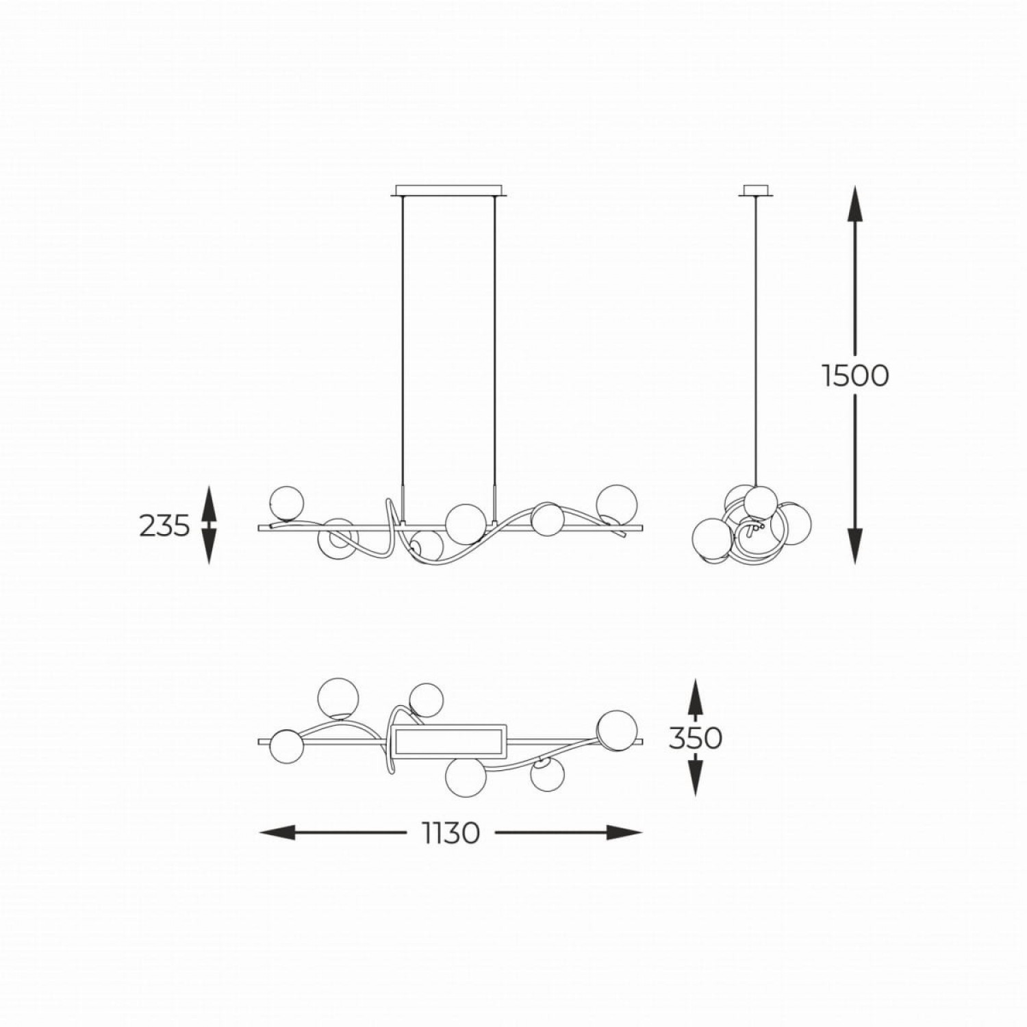Подвесной светильник Zuma Line NISYRO MD3145-6-EBGN