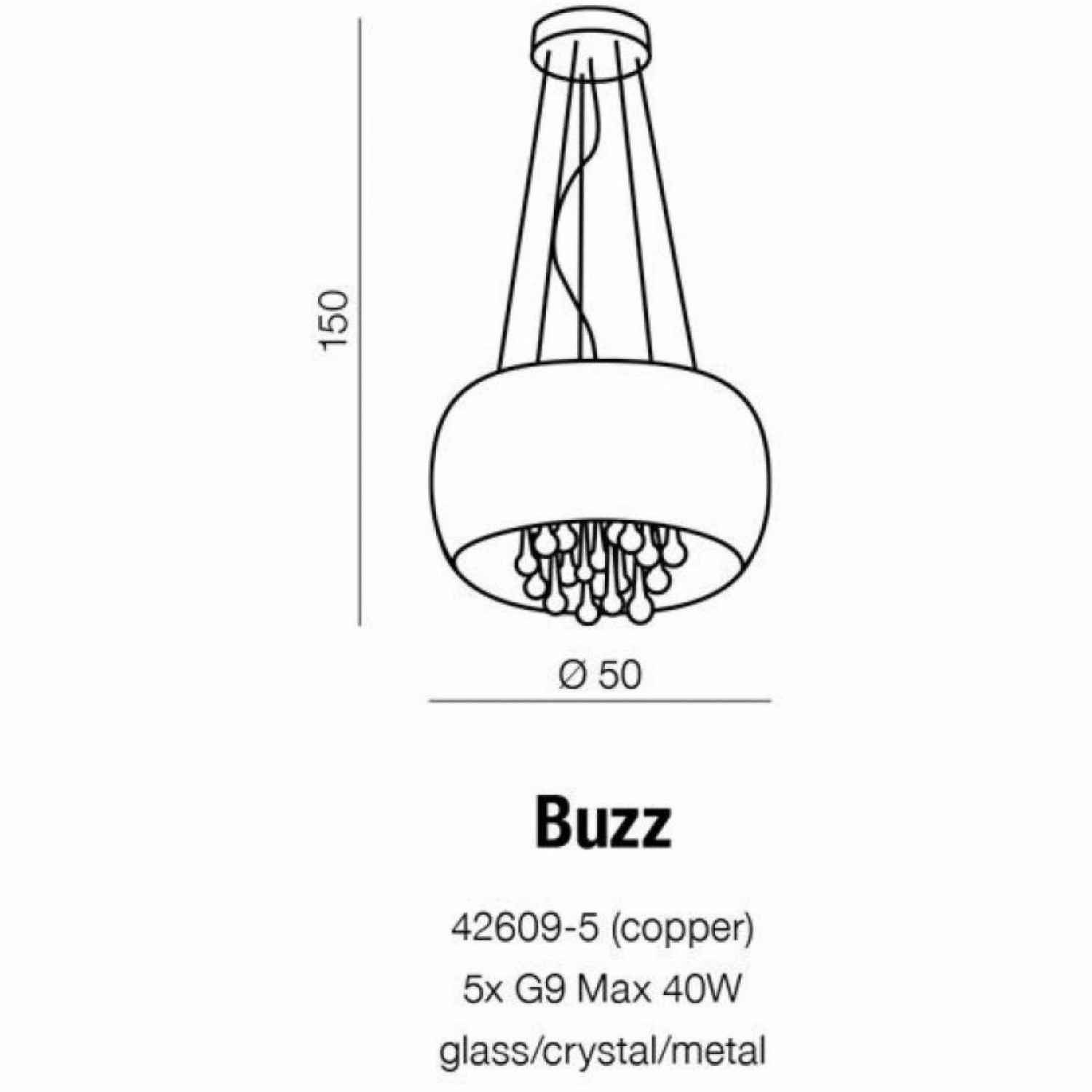 Люстра AZzardo BUZZ PENDANT/TOP AZ1646