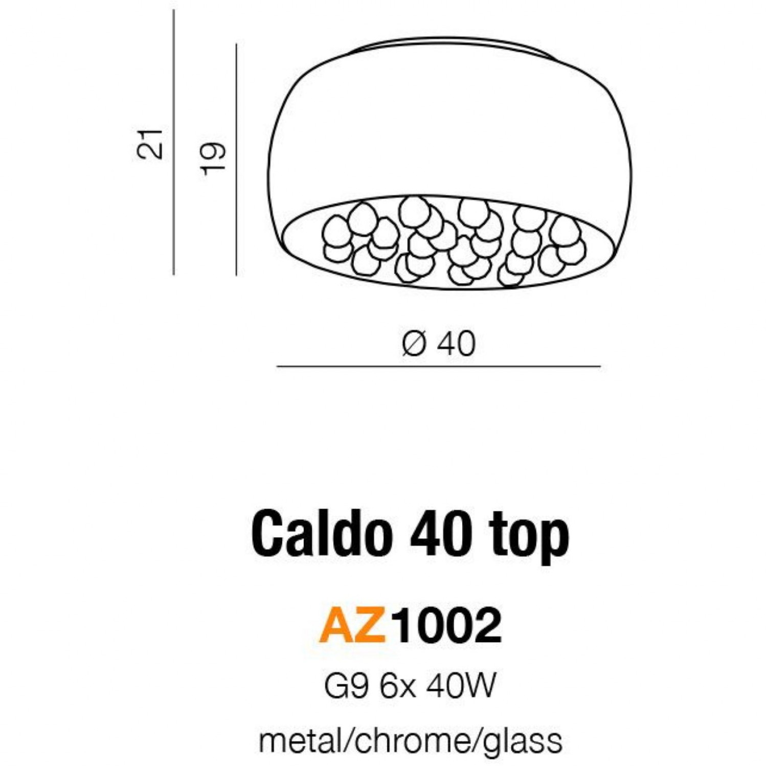 Подвесной светильник AZzardo CALDO 40 PENDANT/TOP  AZ1002