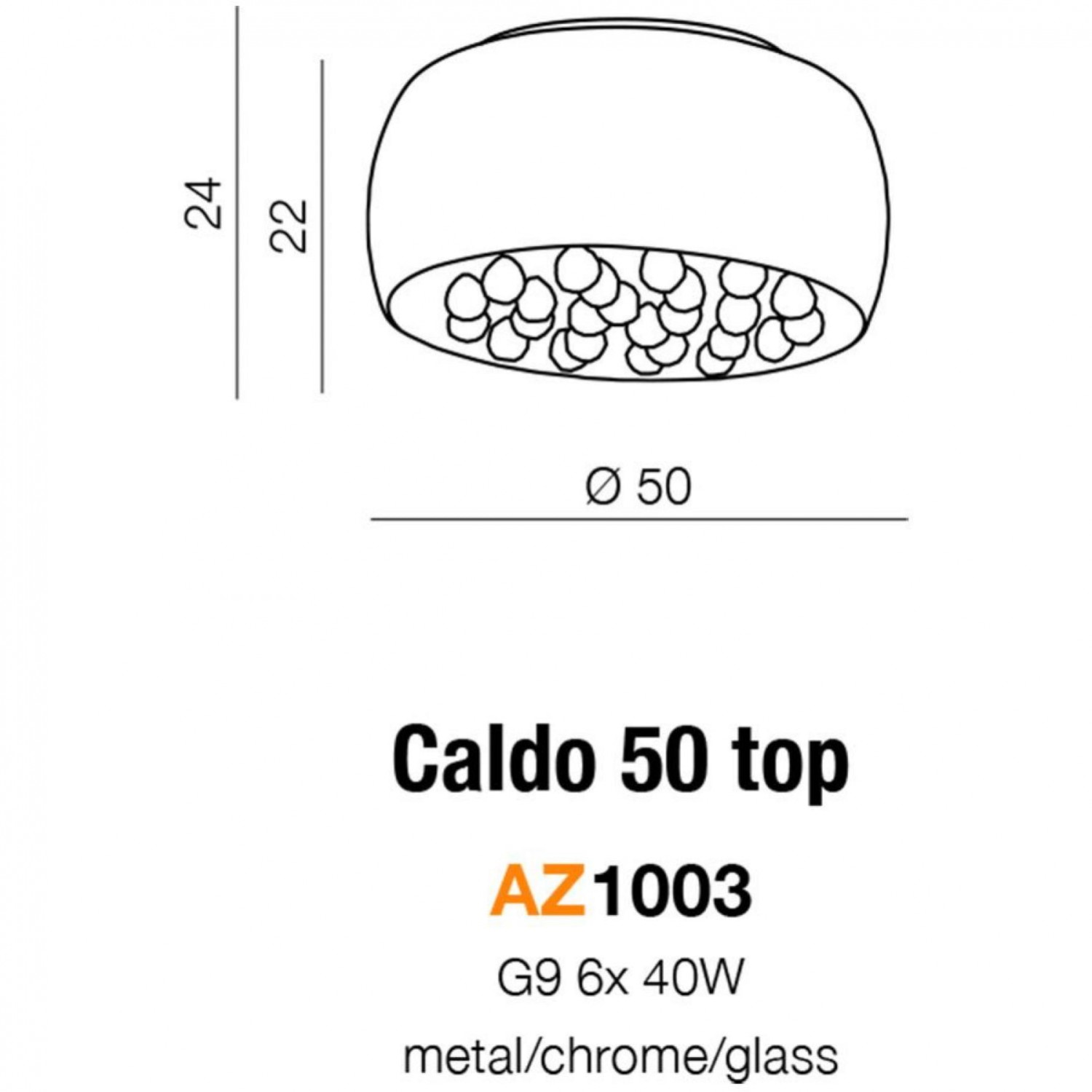 Подвесной светильник AZzardo CALDO 50 PENDANT/TOP  AZ1003