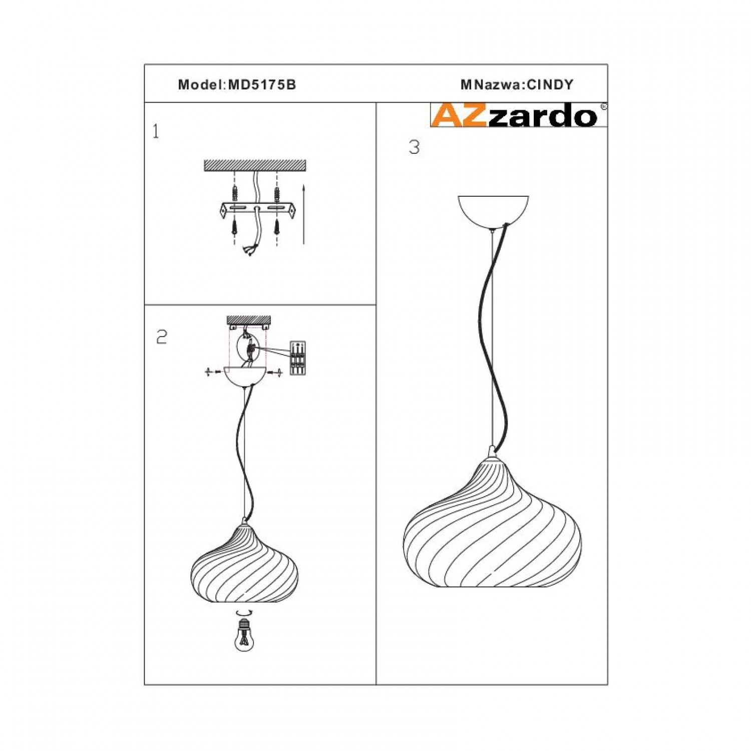 Підвісний світильник AZzardo CINDY AZ0457
