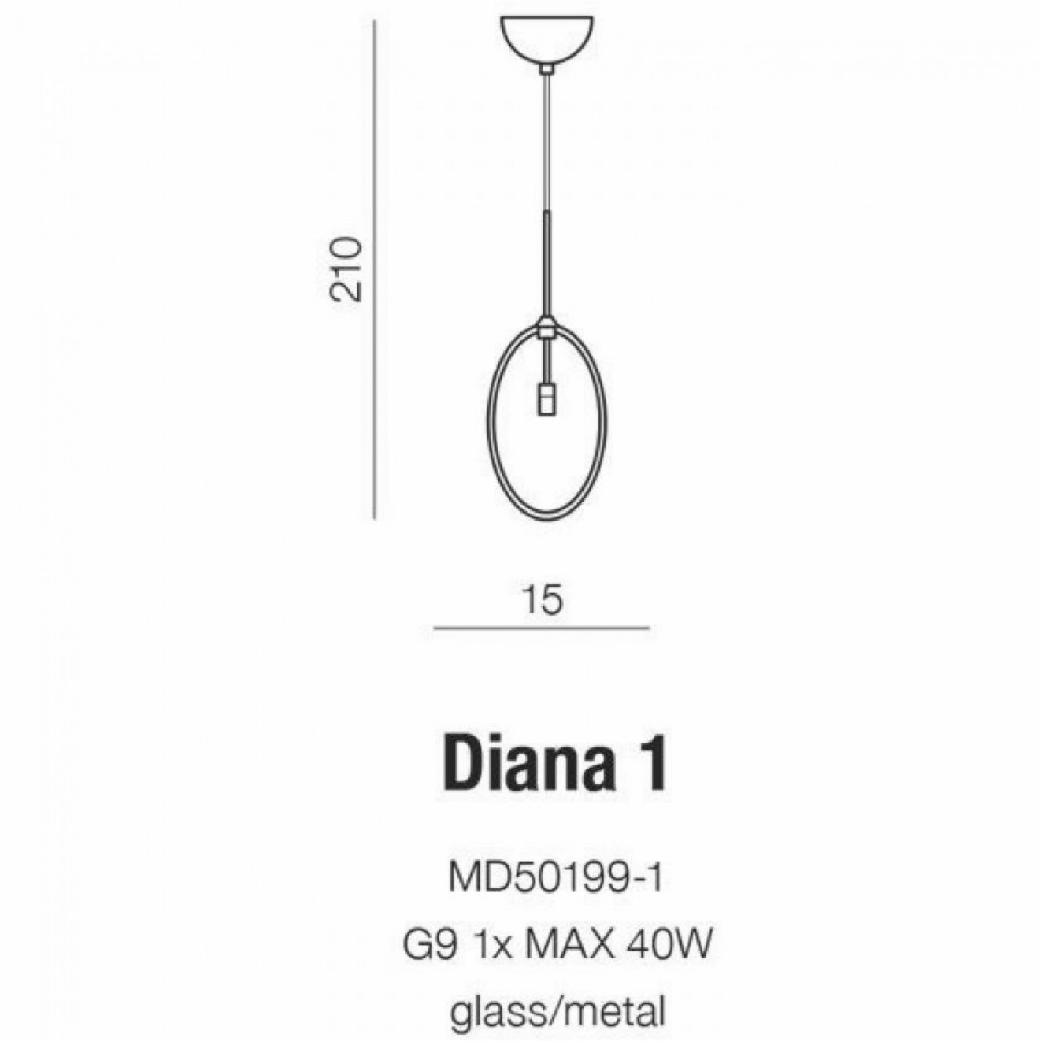 Подвесной светильник AZzardo DIANA 1 AZ2150