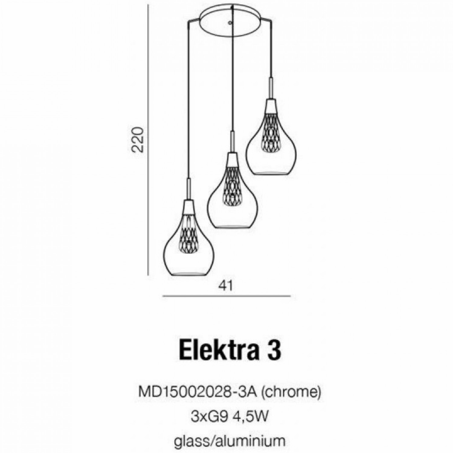 Підвісний світильник AZzardo ELEKTRA 3 AZ1688