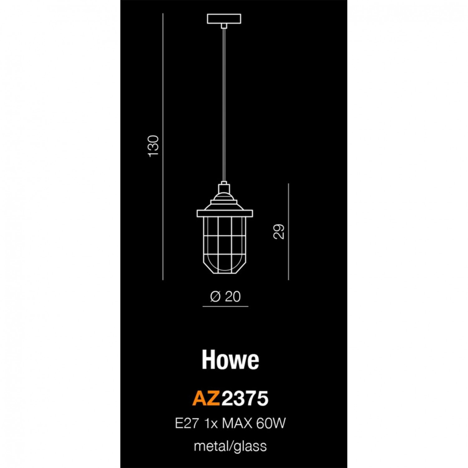 Підвісний світильник AZzardo HOWE AZ2375