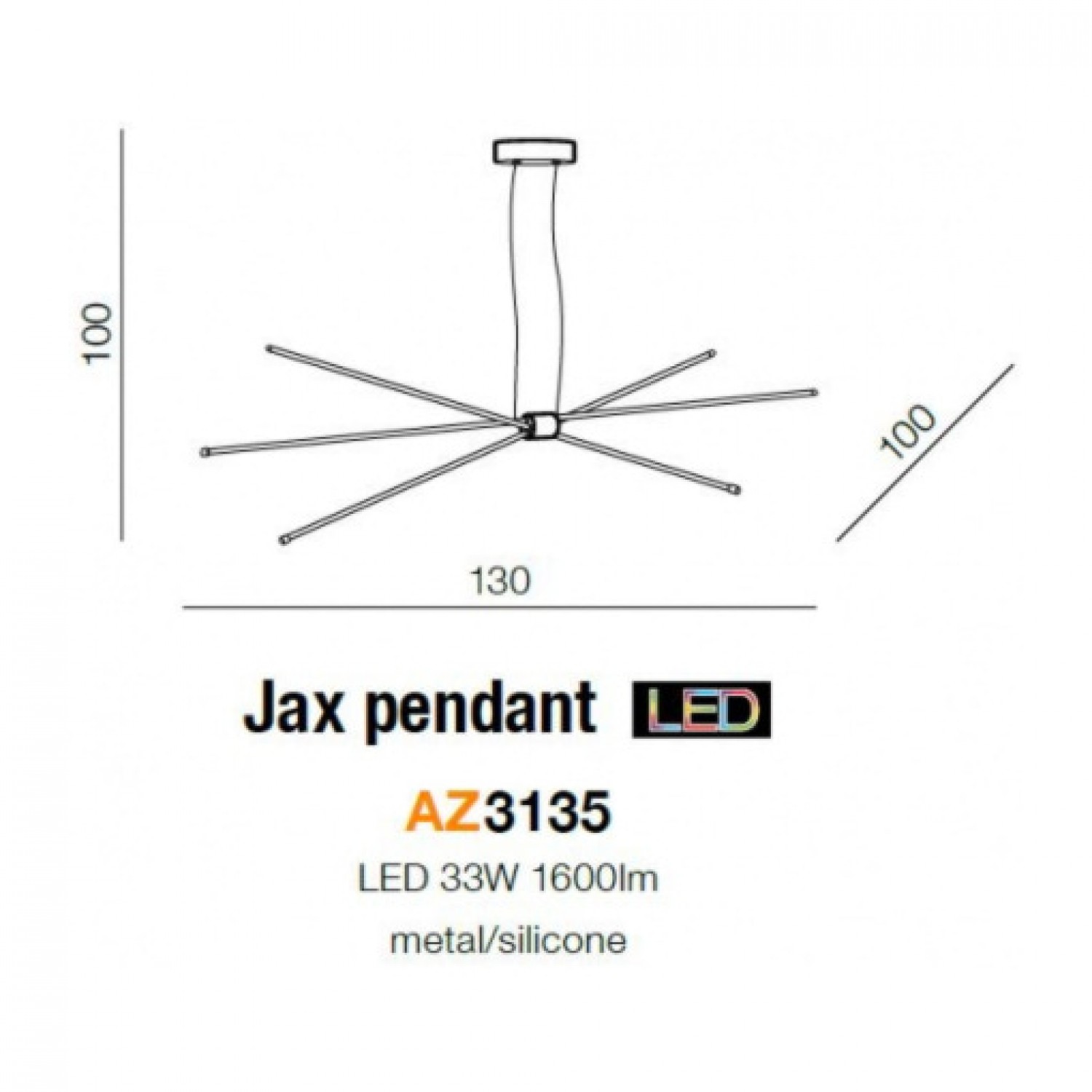Підвісний світильник AZzardo JAX PENDANT AZ3135