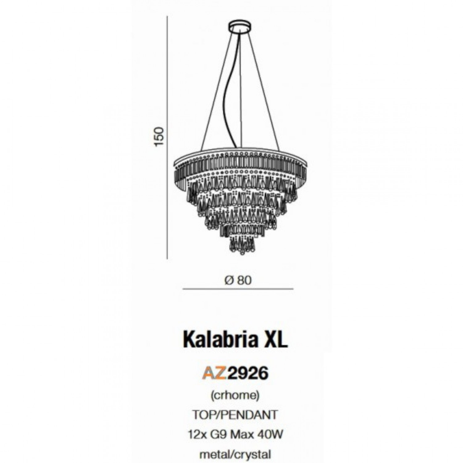 Люстра AZzardo KALABRIA XL PENDANT AZ2926