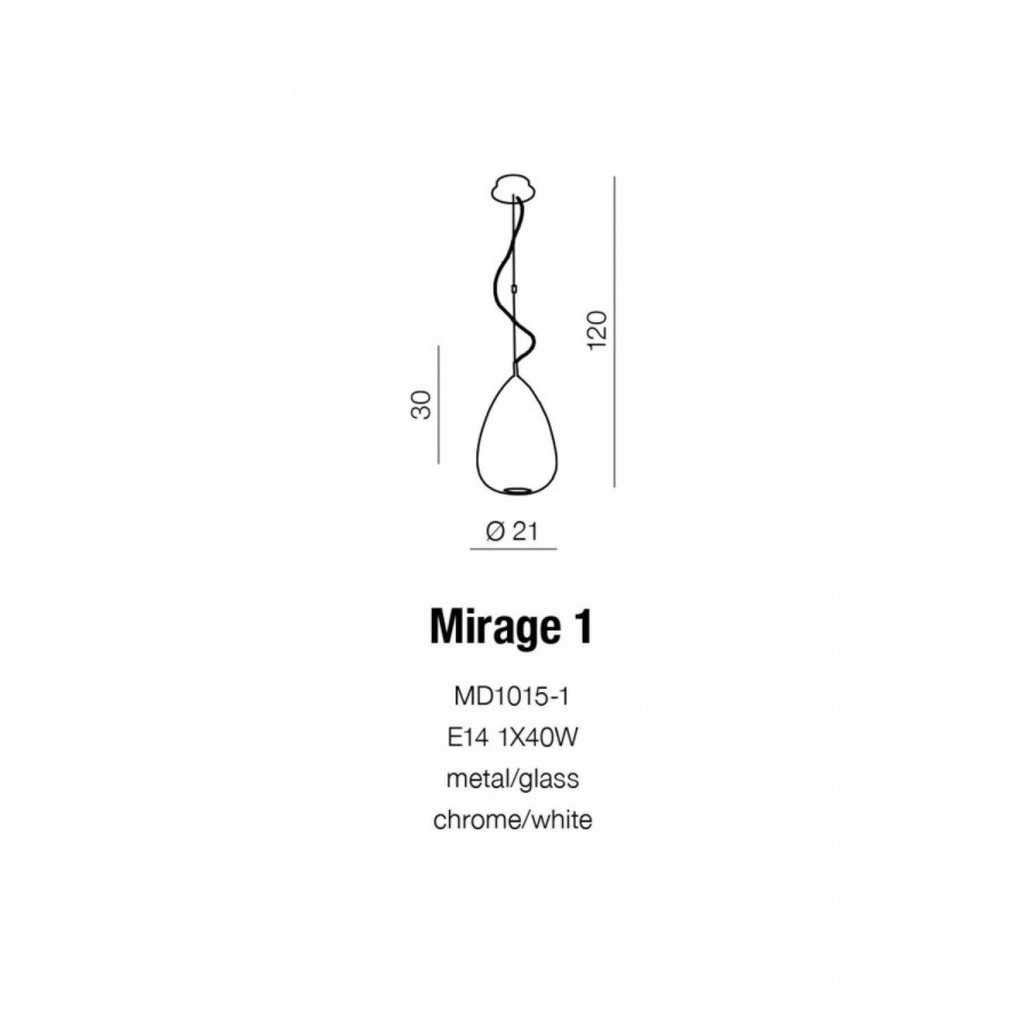 Підвісний світильник AZzardo MIRAGE 1 AZ0156