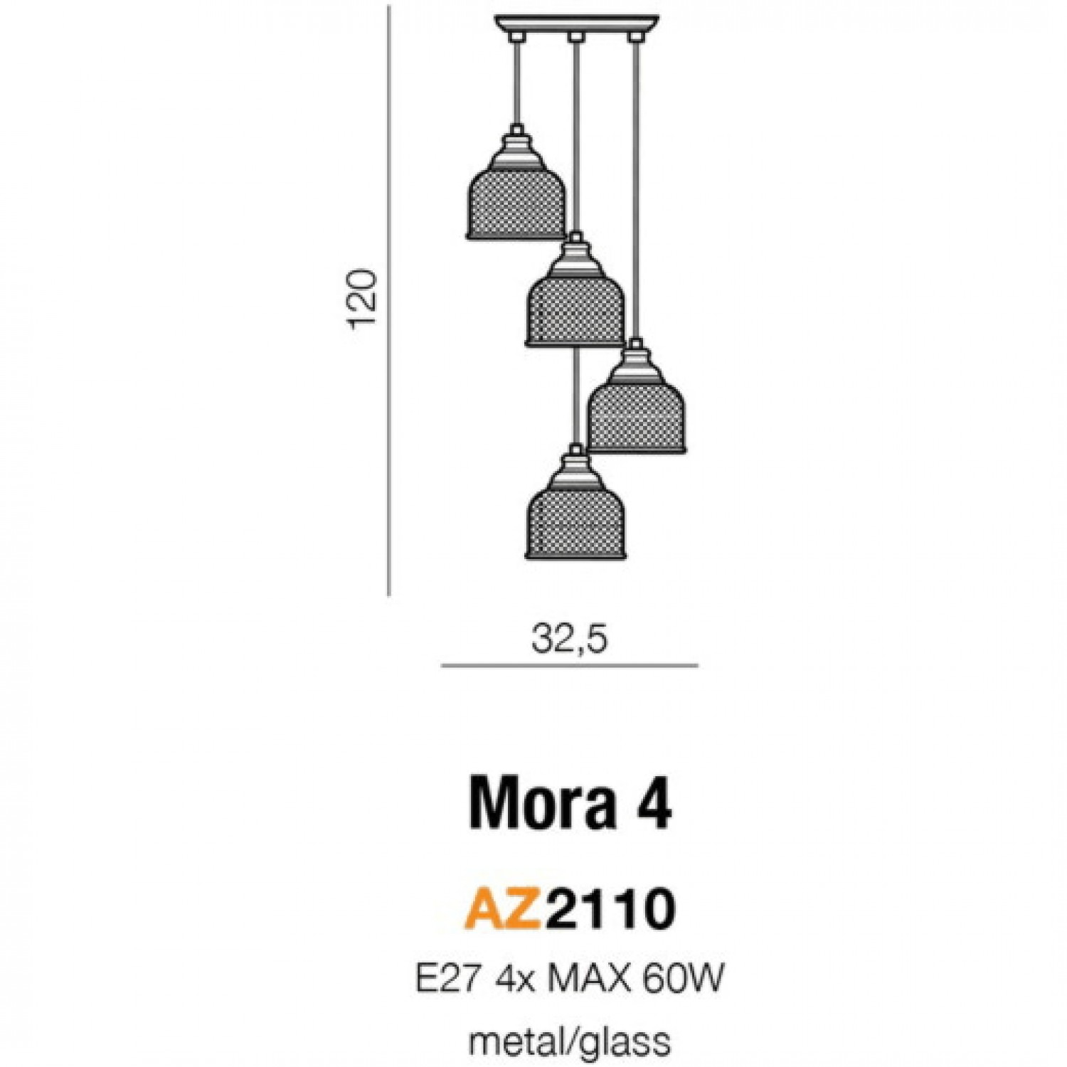 Подвесной светильник AZzardo MORA 4 AZ2110