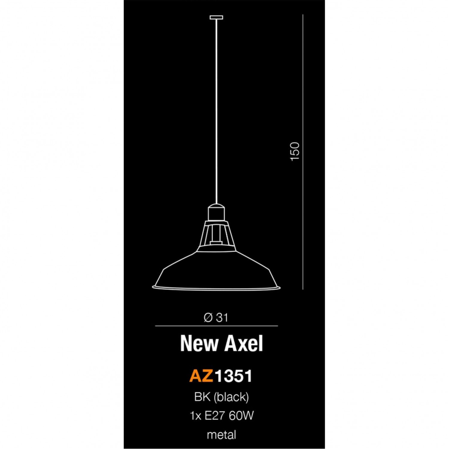 Подвесной светильник AZzardo NEW AXEL AZ1351