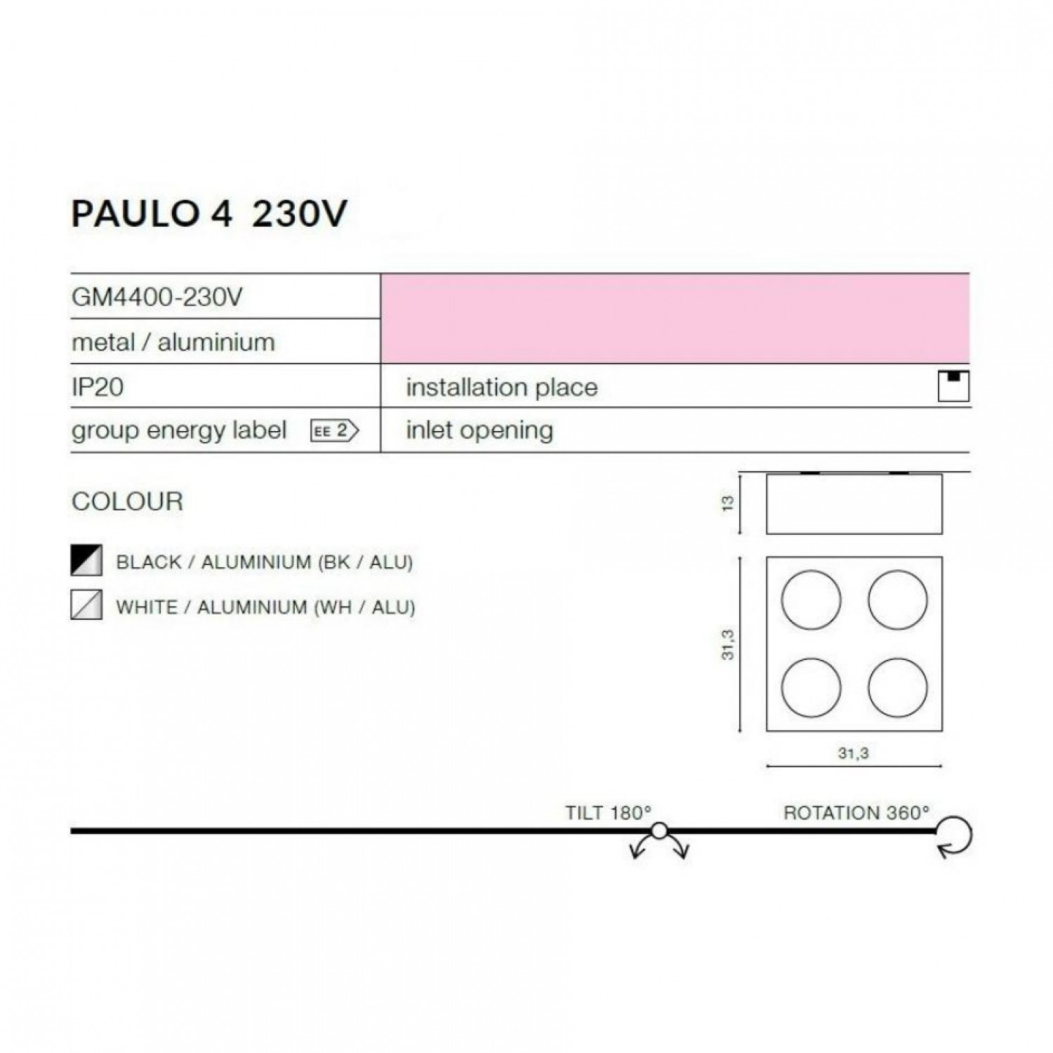 Підвісний світильник AZzardo PAULO 4 230V PENDANT WHITEALU AZ0969