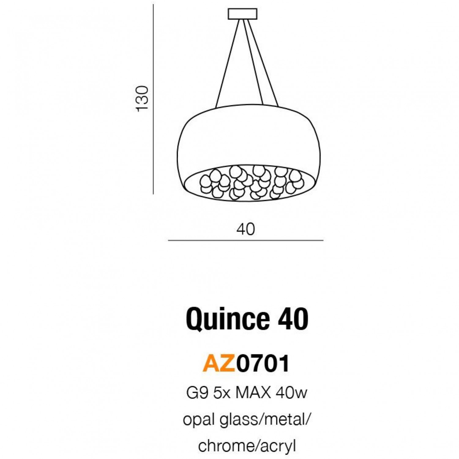 Люстра AZzardo QUINCE 40  AZ0701