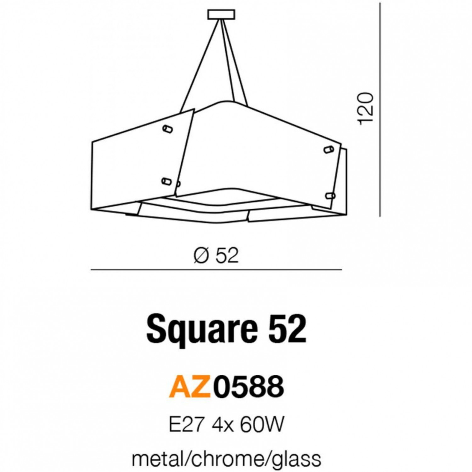 Люстра AZzardo SQUARE 52 AZ0588