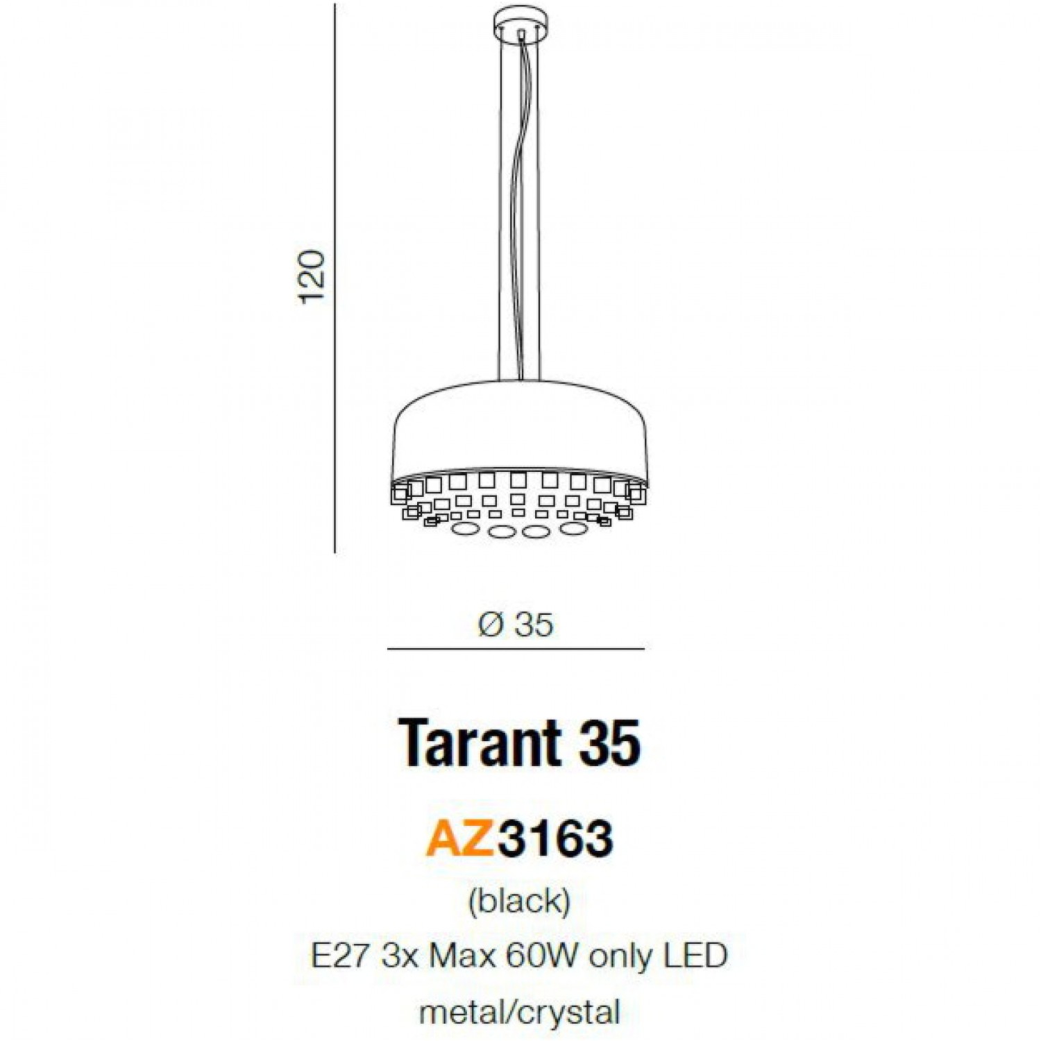 Подвесной светильник AZzardo TARANT 35 AZ3163