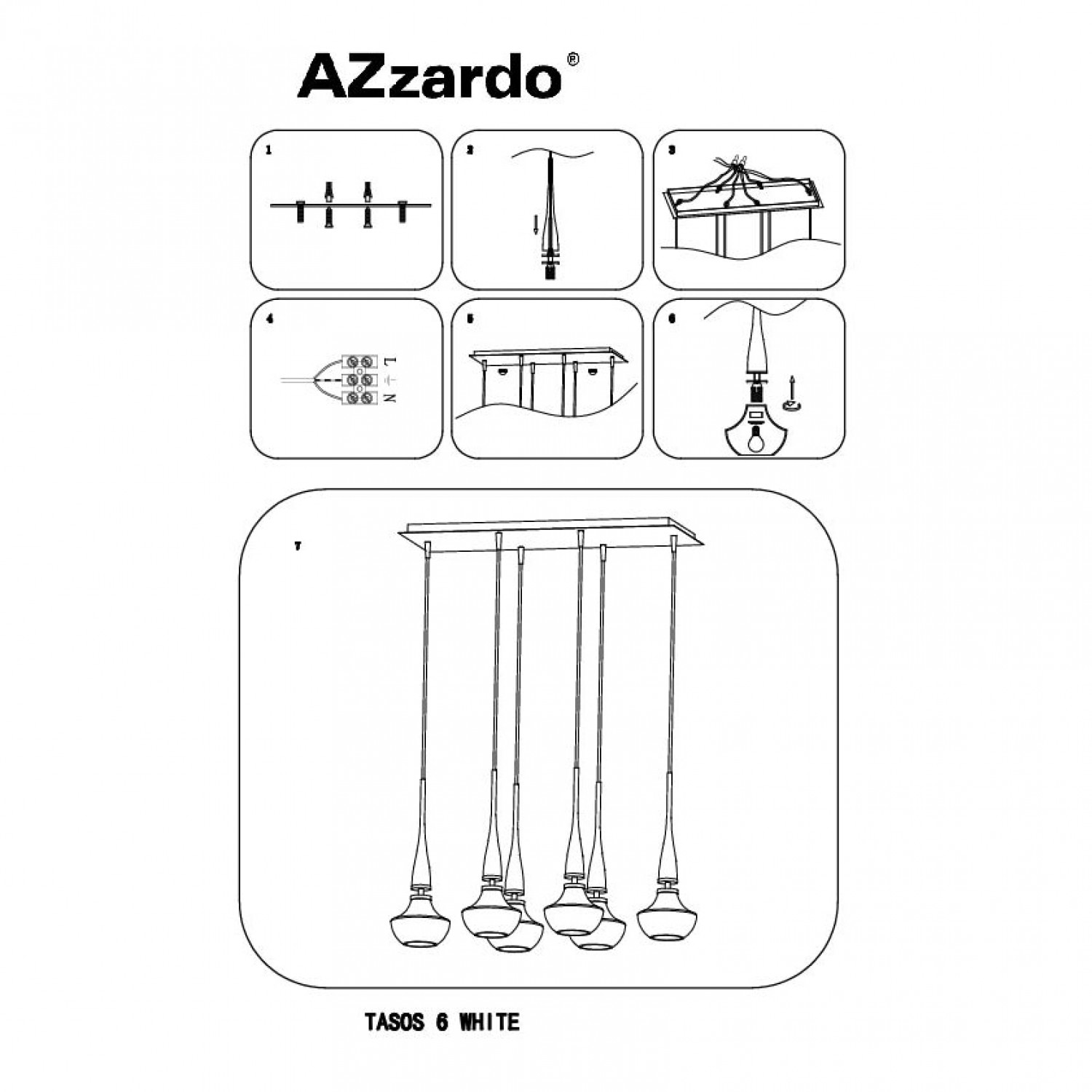 Підвісний світильник AZzardo TASOS 6 BLACK AZ0262