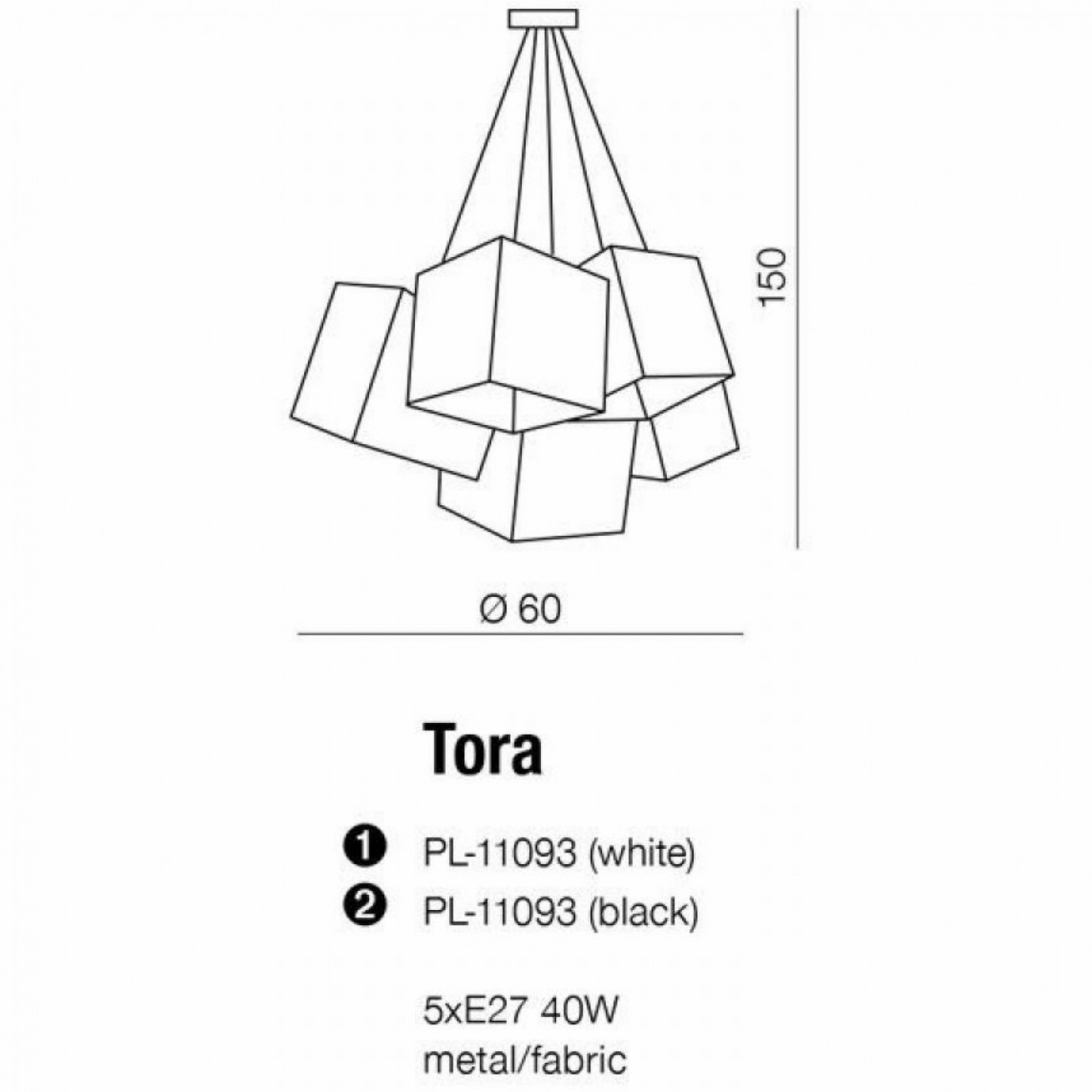 Подвесной светильник AZzardo TORA BLACK AZ1229