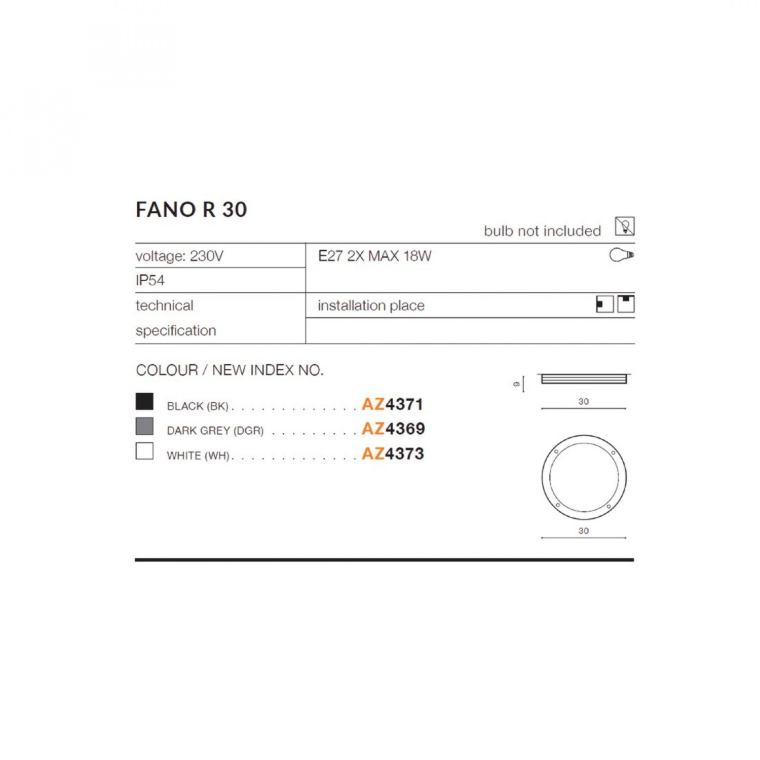 Стельовий світильник AZzardo FANO R 30 DGR AZ4369