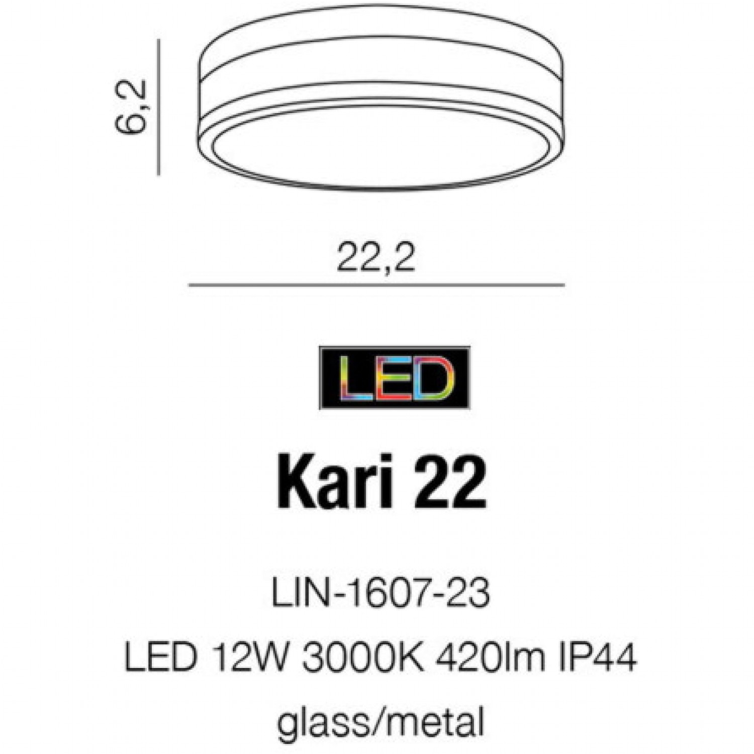 Потолочный светильник AZzardo KARI 22 MATT BLACK AZ4257