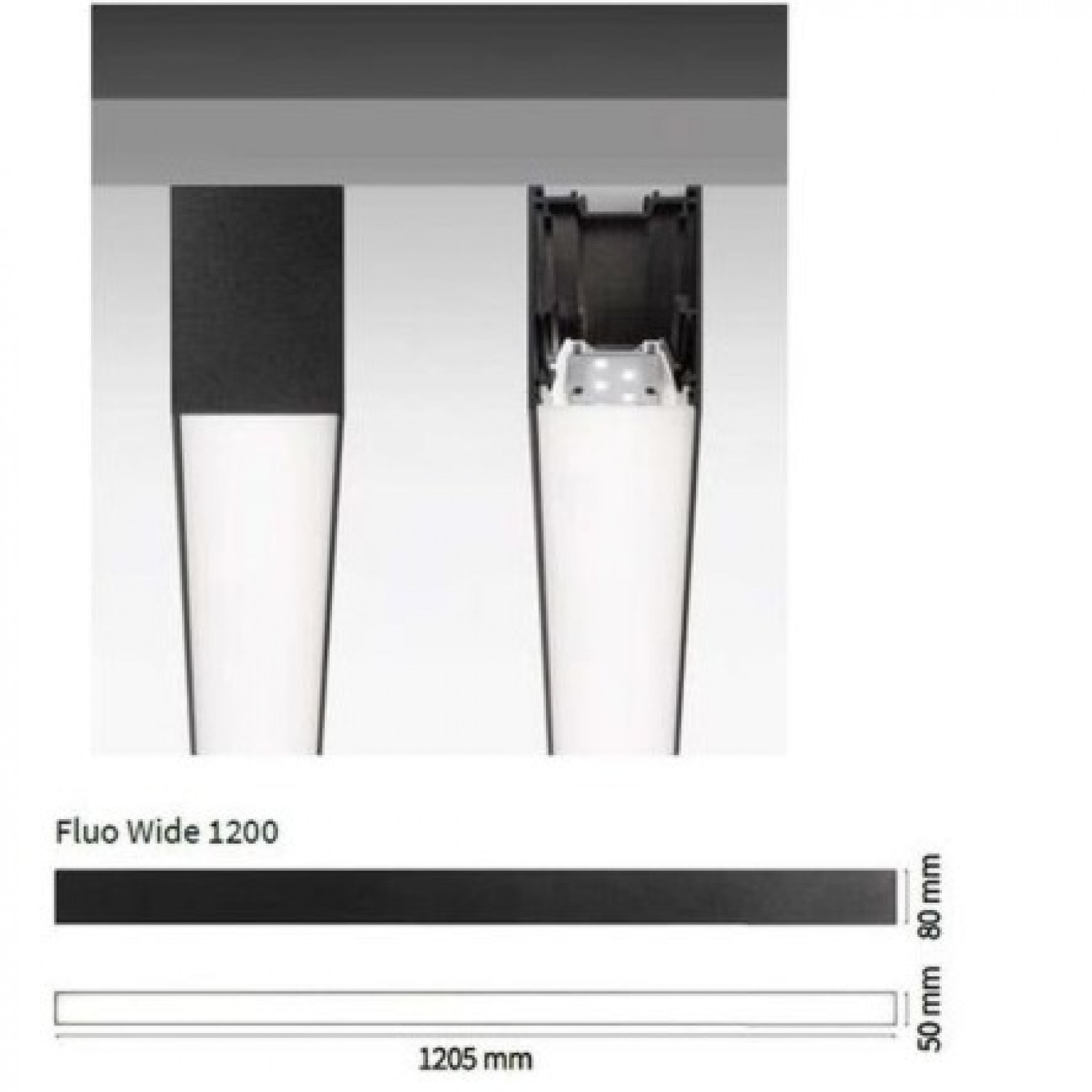 Потолочный светильник Ideal Lux FLUO WIDE 1200 4000K BK 192505
