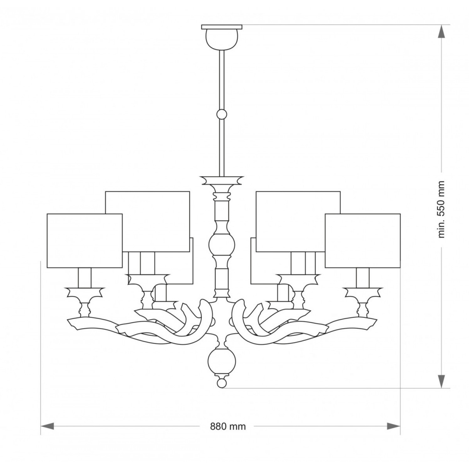 Стельова люстра Kutek TIVOLI TIV-ZW-6(N)