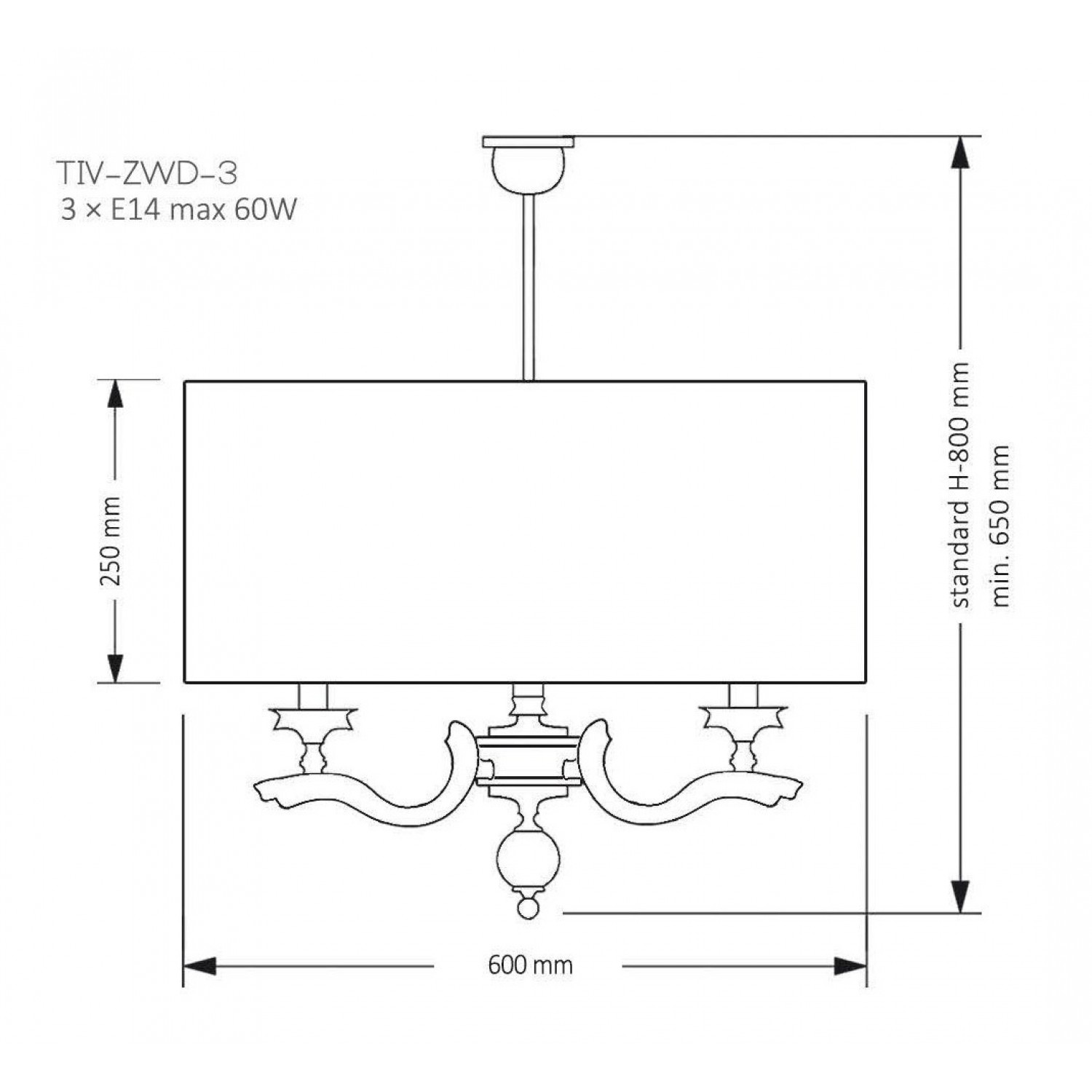 Потолочная люстра Kutek TIVOLI TIV-ZWD-3(ZM)