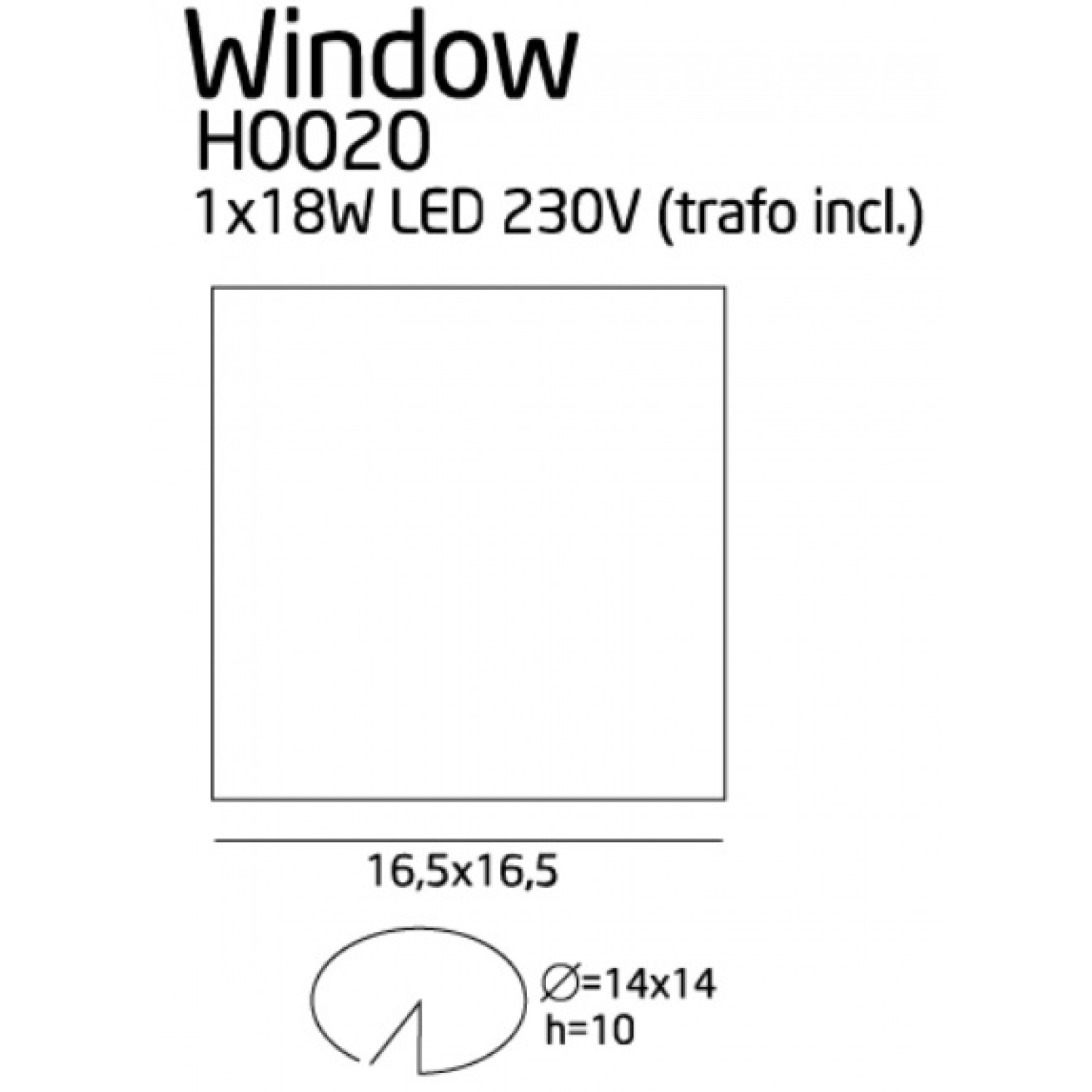 Стельовий світильник MAXLIGHT WINDOW H0020