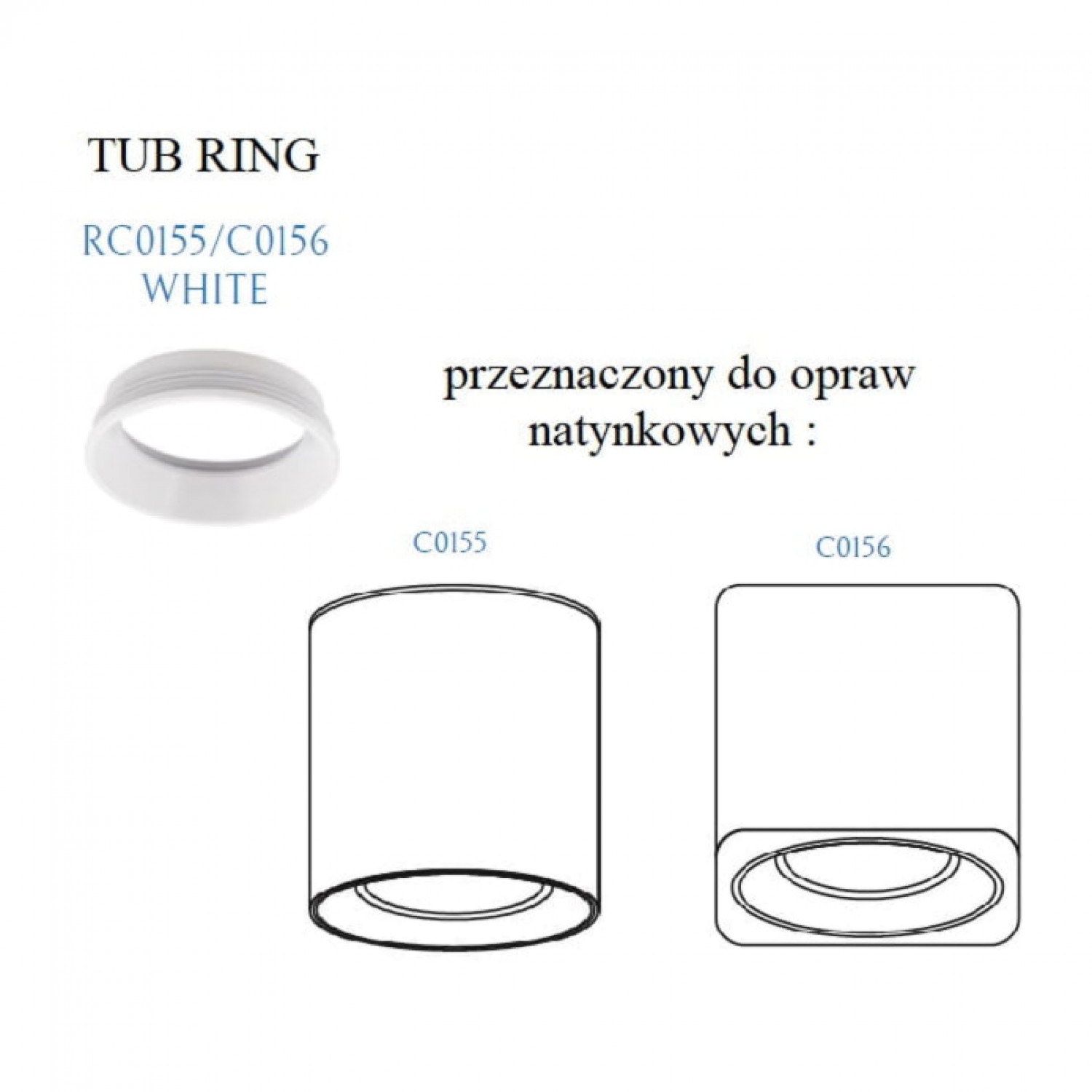 Рефлектор  MaxLight TUB RING/WH RC0155/C0156 WHITE