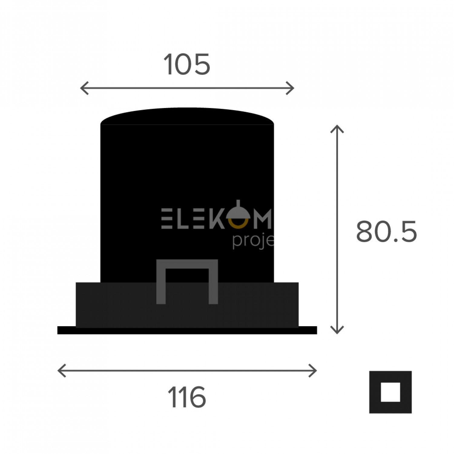 Точечный светильник Elekomp Pro Downlight Premium 12w SQ 151286