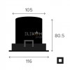 Точковий світильник Elekomp Pro Downlight Premium 12w SQ 153723 alt_image