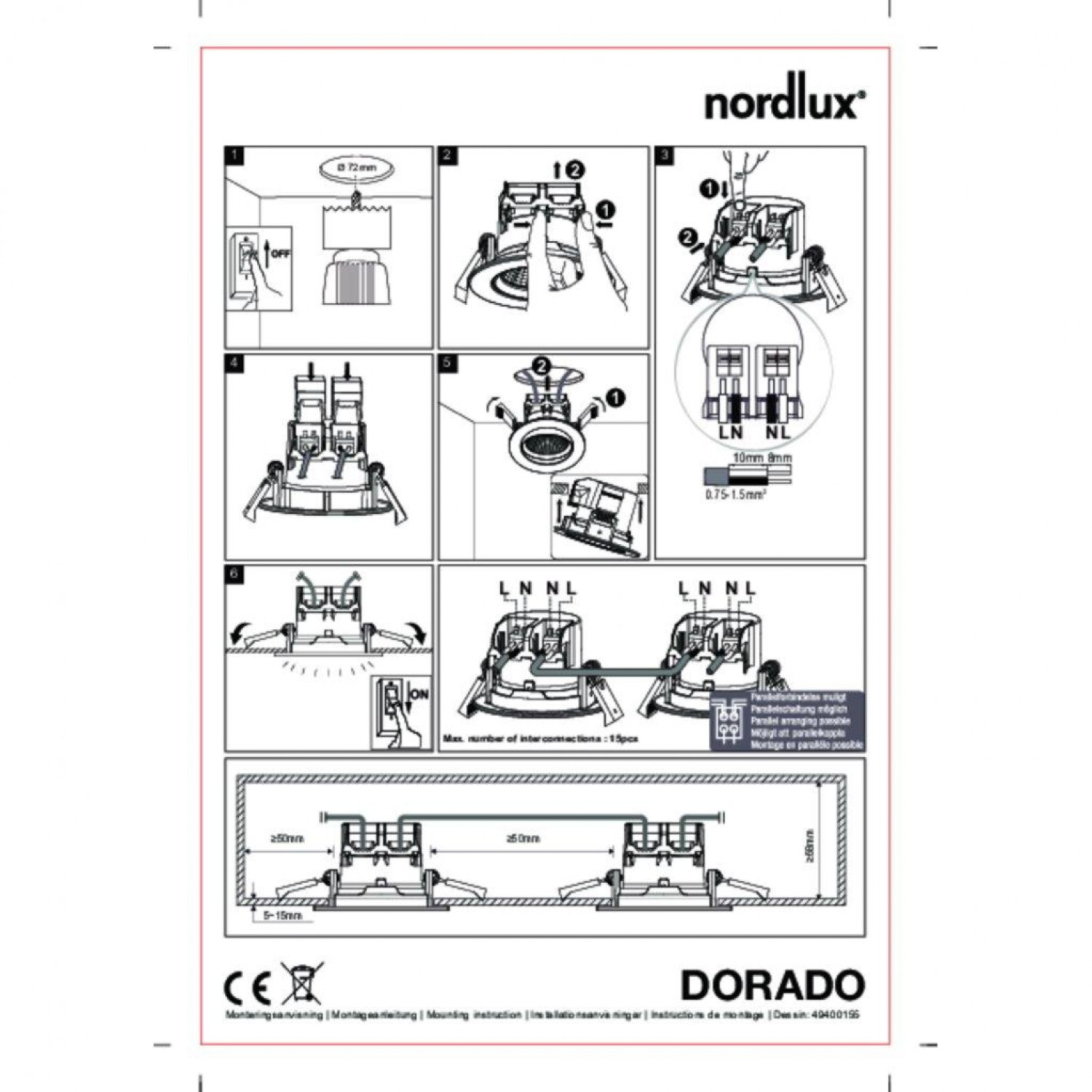 Точечный светильник Nordlux Dorado 2700K 3-Kit Dim Tilt 49400155