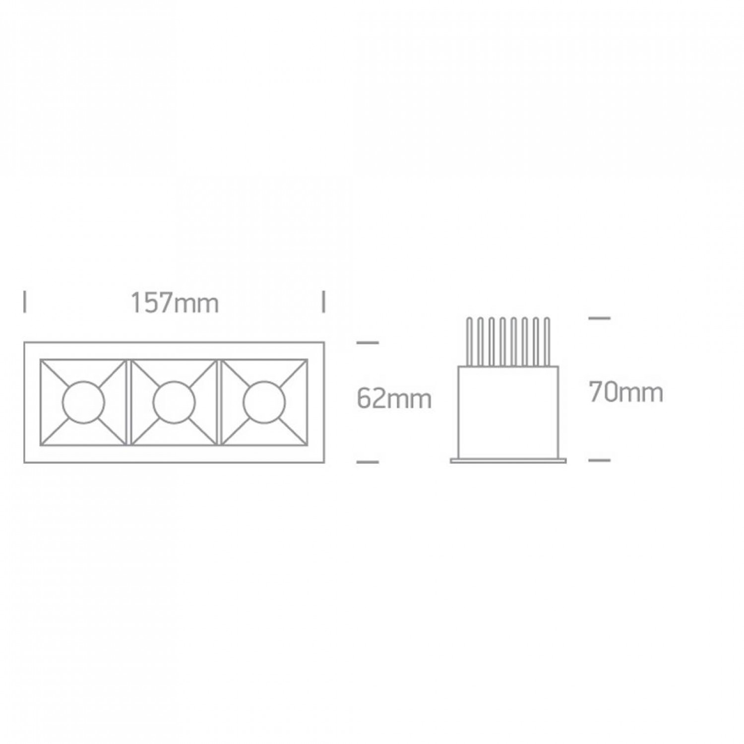 Точечный светильник ONE Light Medium Shop Square Boxes Aluminium + steel 50307B/W/W