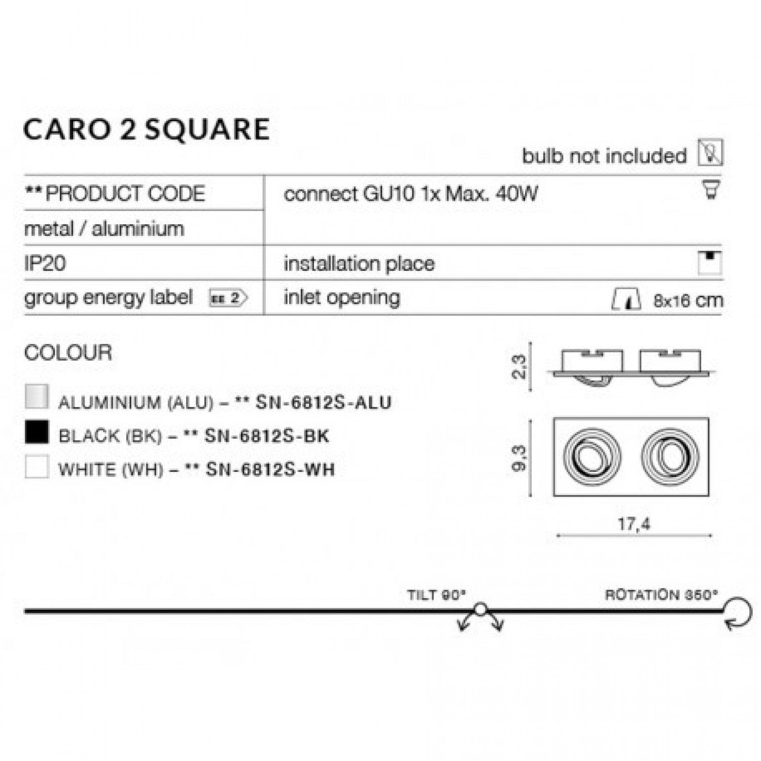Точечный светильник AZzardo CARO 2S AZ5426
