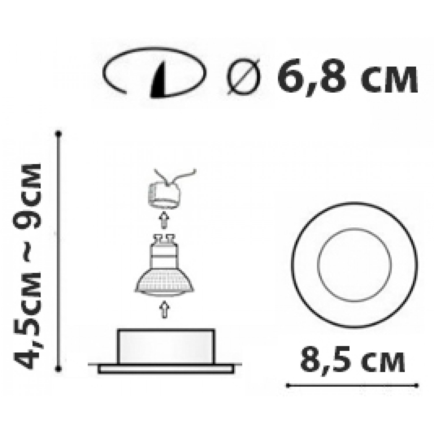 Точковий світильник Friendlylight Wisła Black FL1089