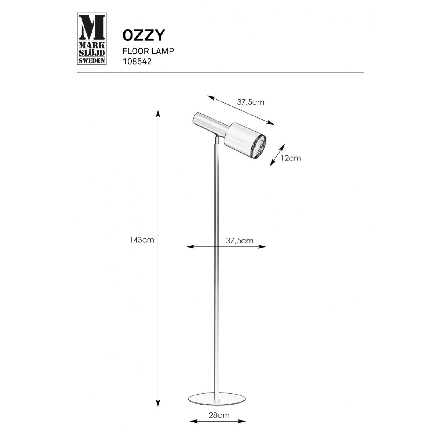 Торшер MarkSlojd Sweden OZZY 108542